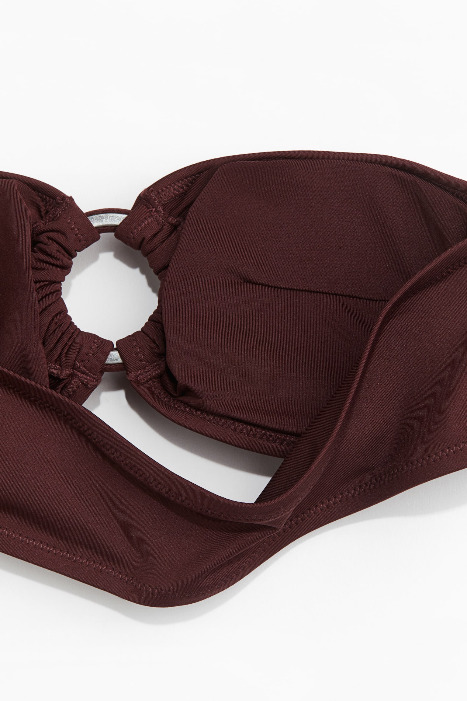 Padded bandeau bikini top - Burgundy - 5