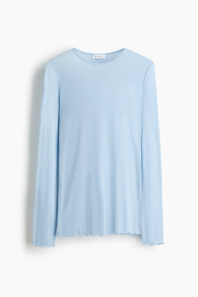 Top en laine - Bleu clair/Rose poudré clair/Taupe clair - 1
