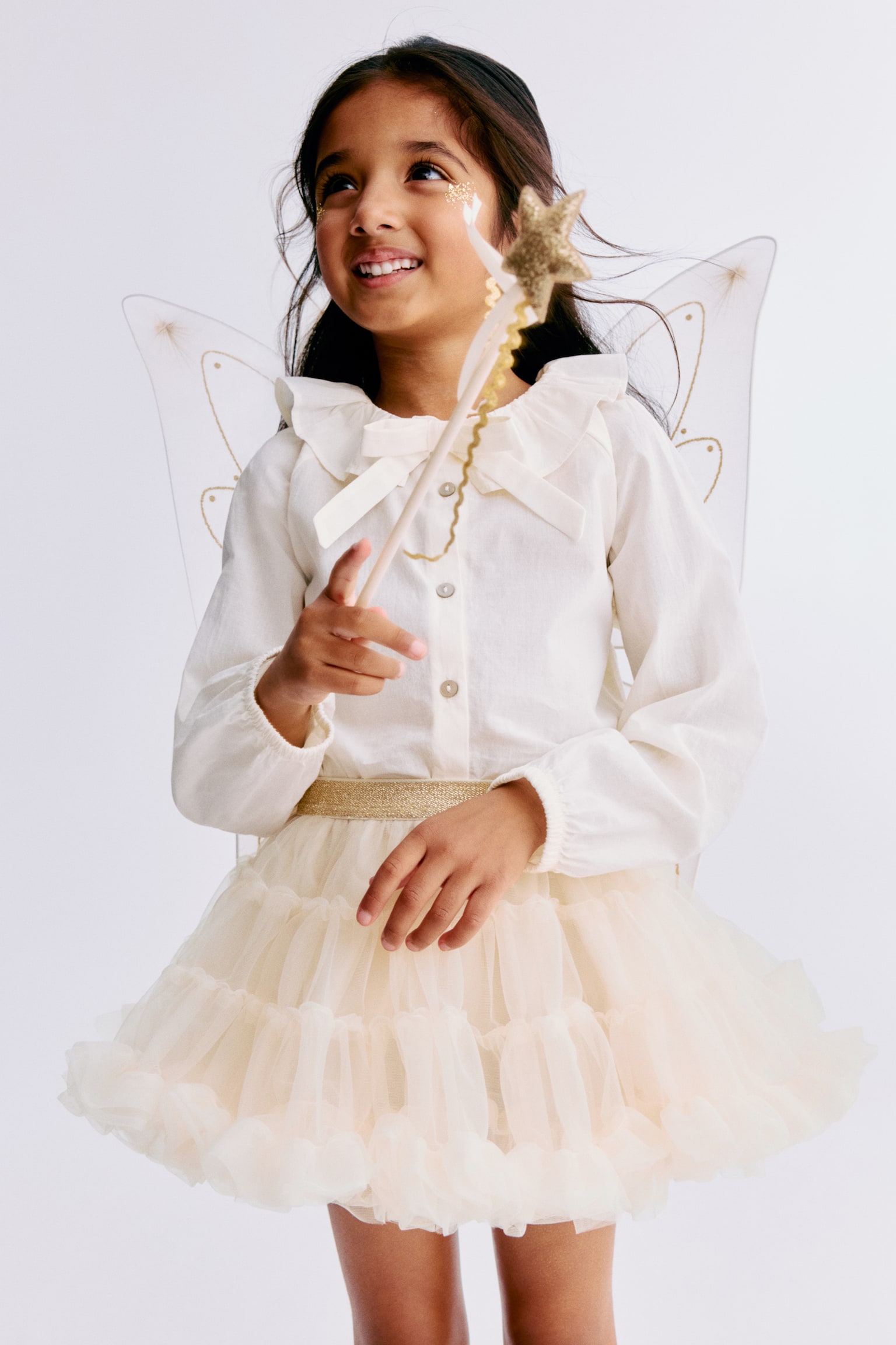 Tiered tulle skirt - Light beige/Pink - 5