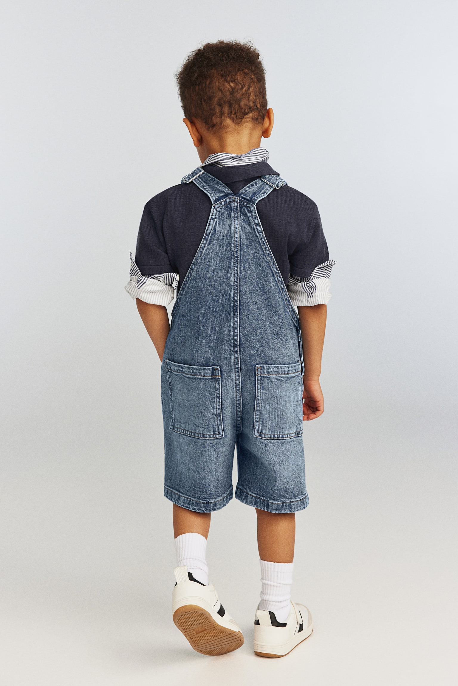 Denim Dungaree Shorts - Denim blue - 6