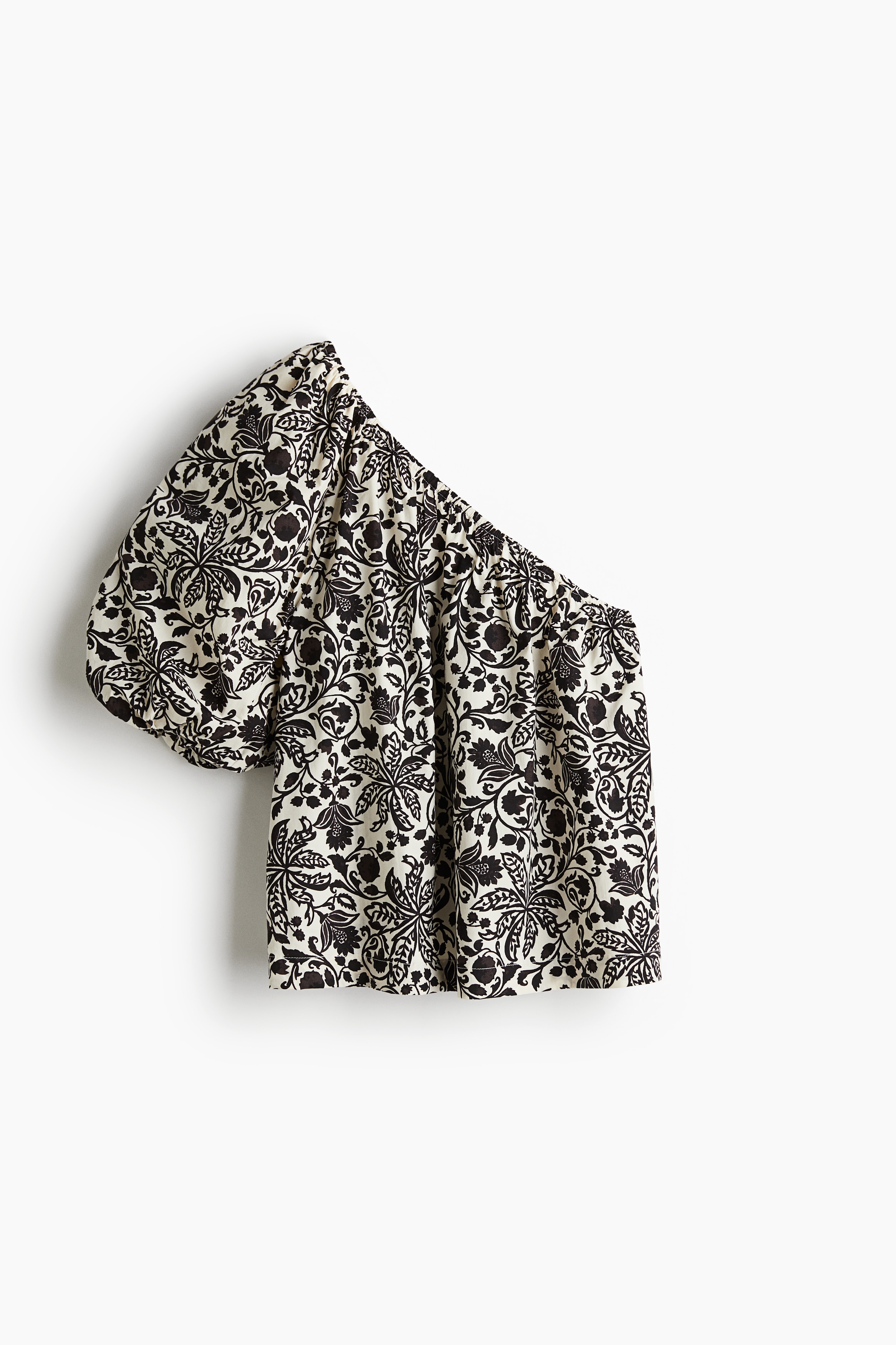 One-shoulder poplin blouse