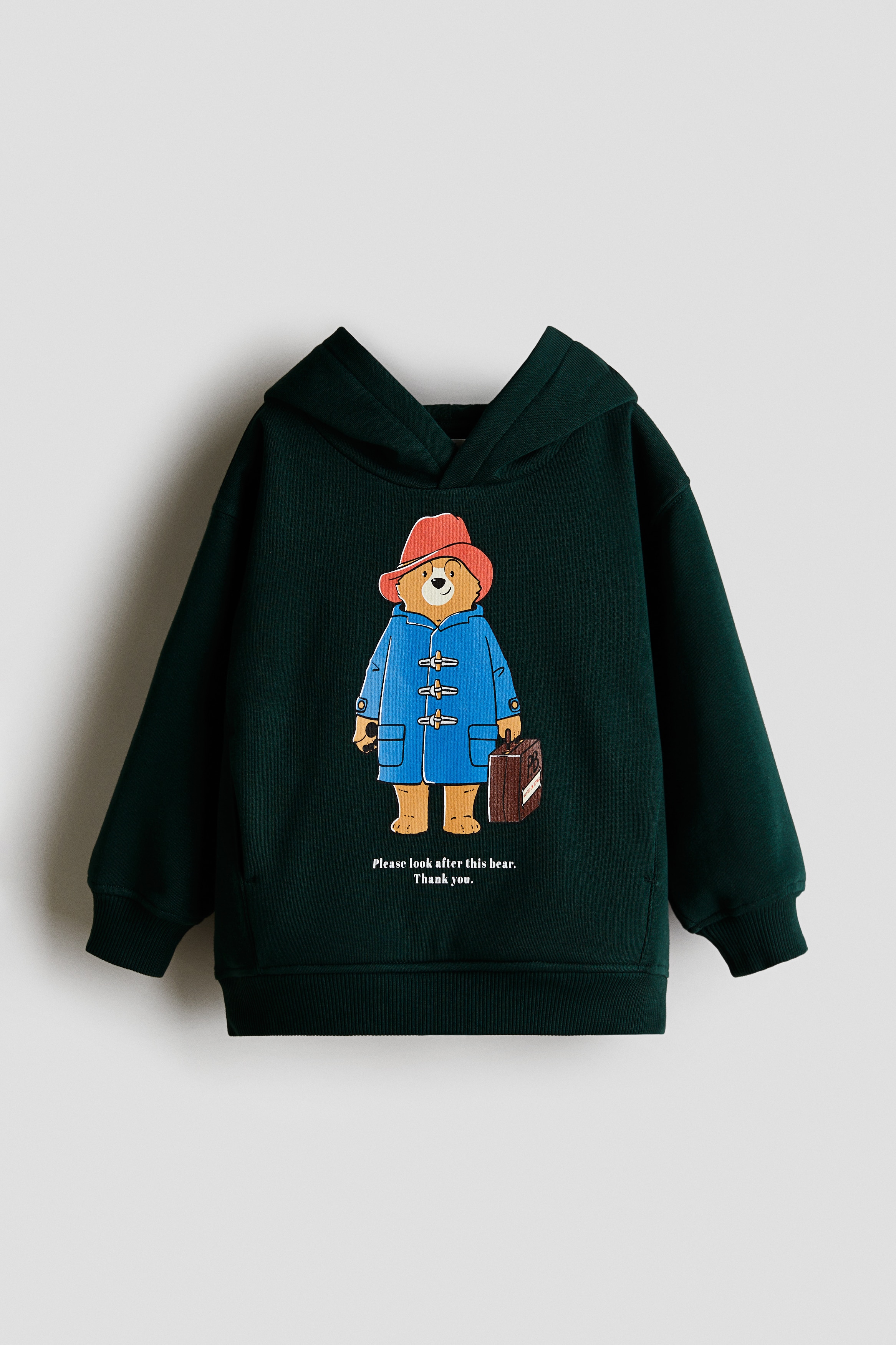 H & M - プリントスウェットパーカ - グリーン