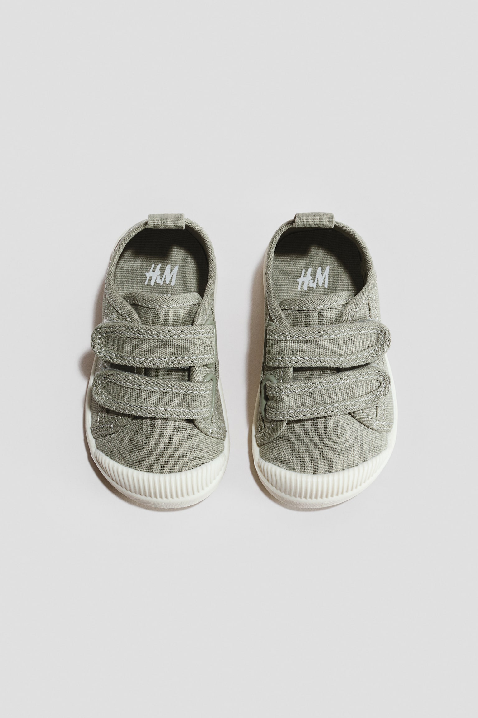 Детские кроссовки H&M Barefoot Canvas, цвет: Хаки зелёный — фото 2