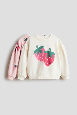 2-pack sweatshirt med tryck