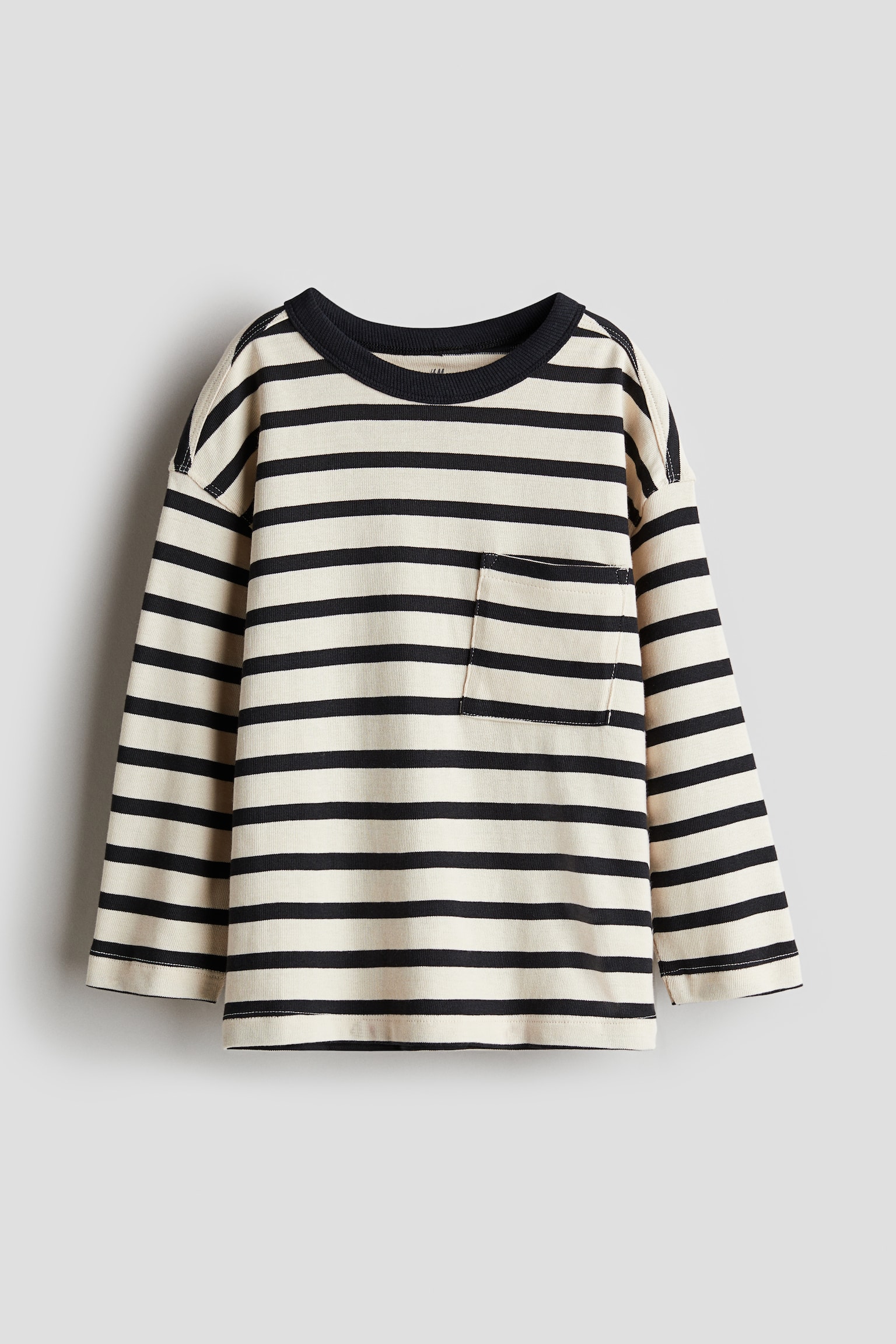 Long-sleeved T-shirt - White/Black striped/Blue/Striped/Light grey/Brown striped/Bright blue/Striped - 1