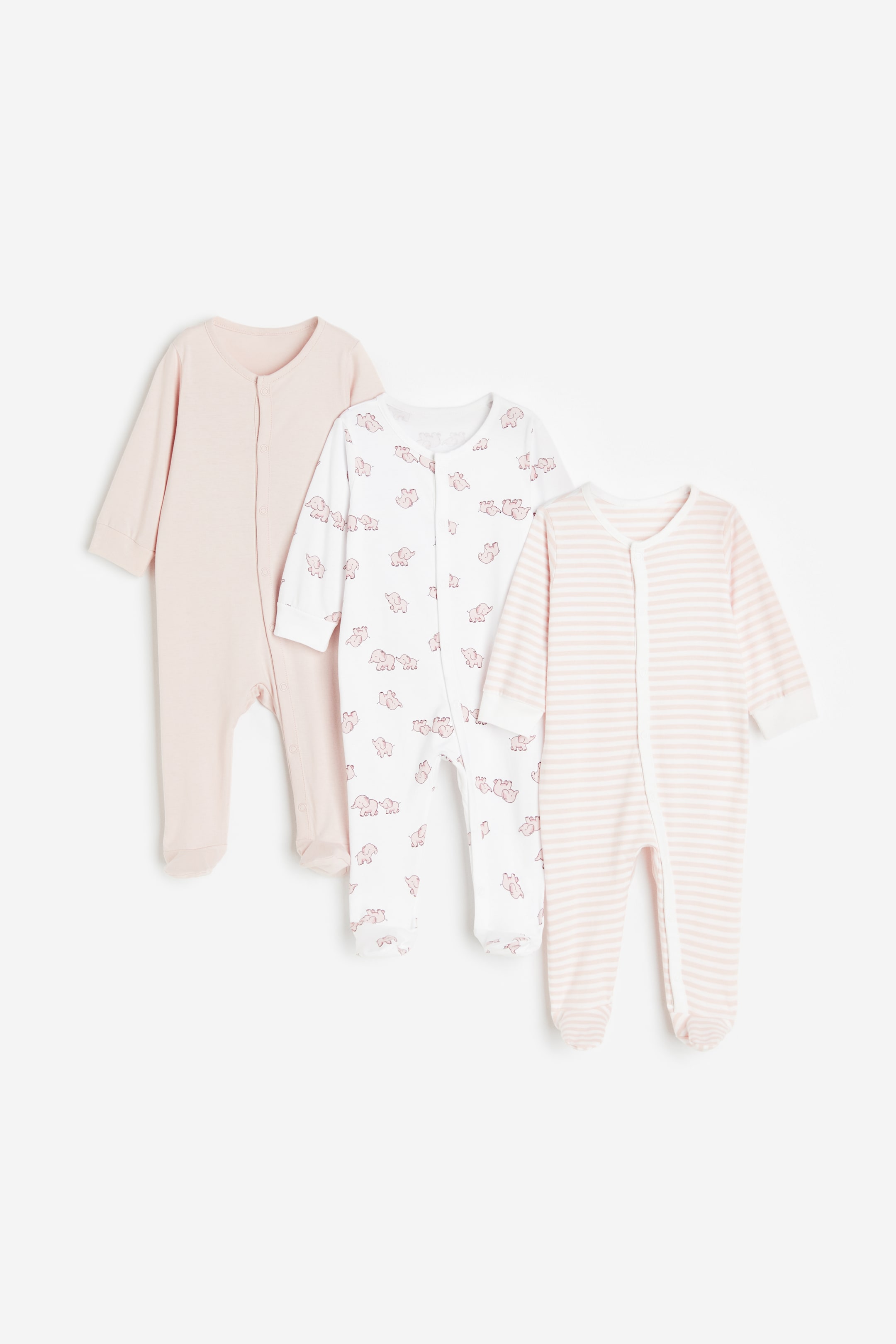 3-pack Cotton Pajama Jumpsuits