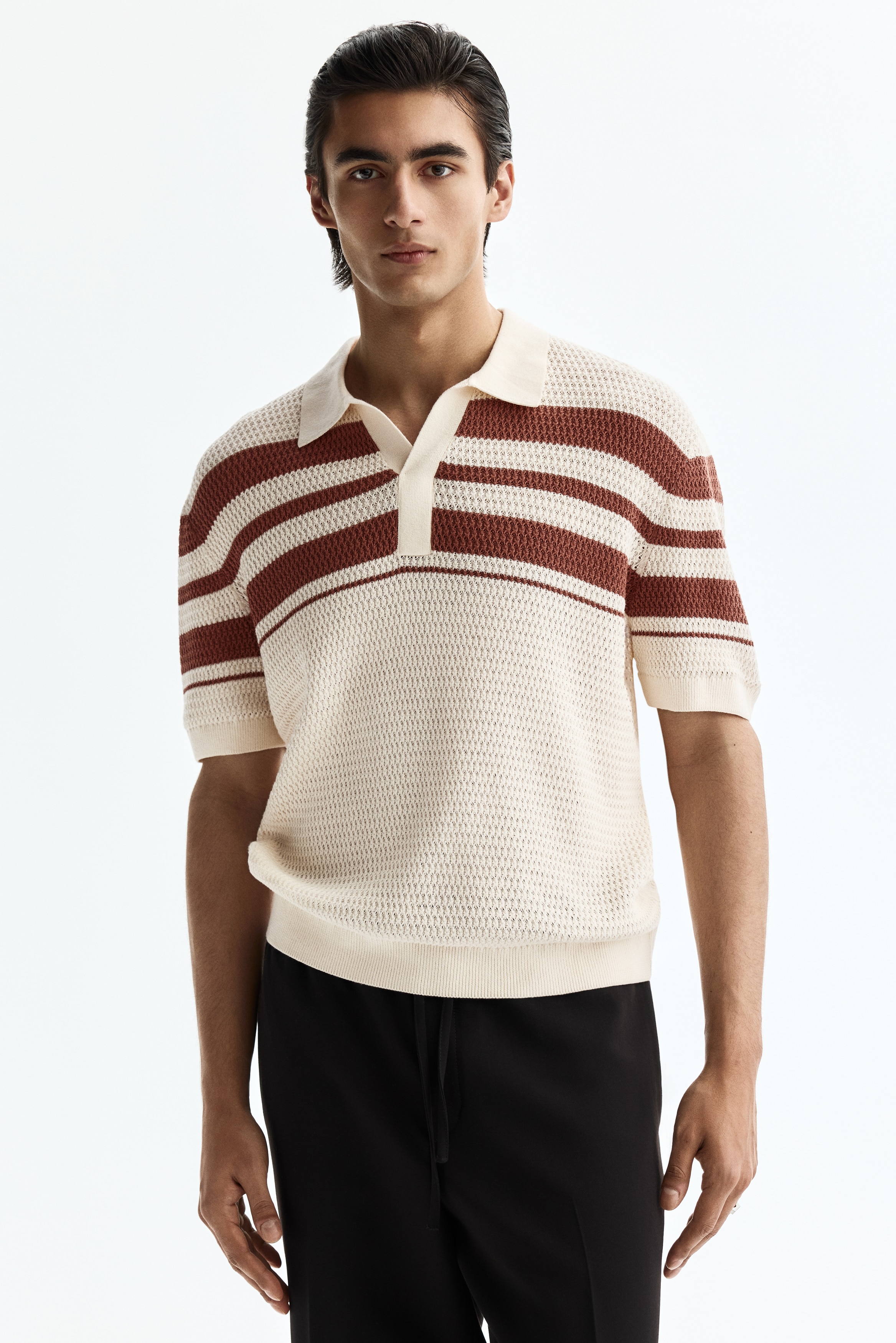 Regular-Fit Pointelle-Knit Polo Shirt