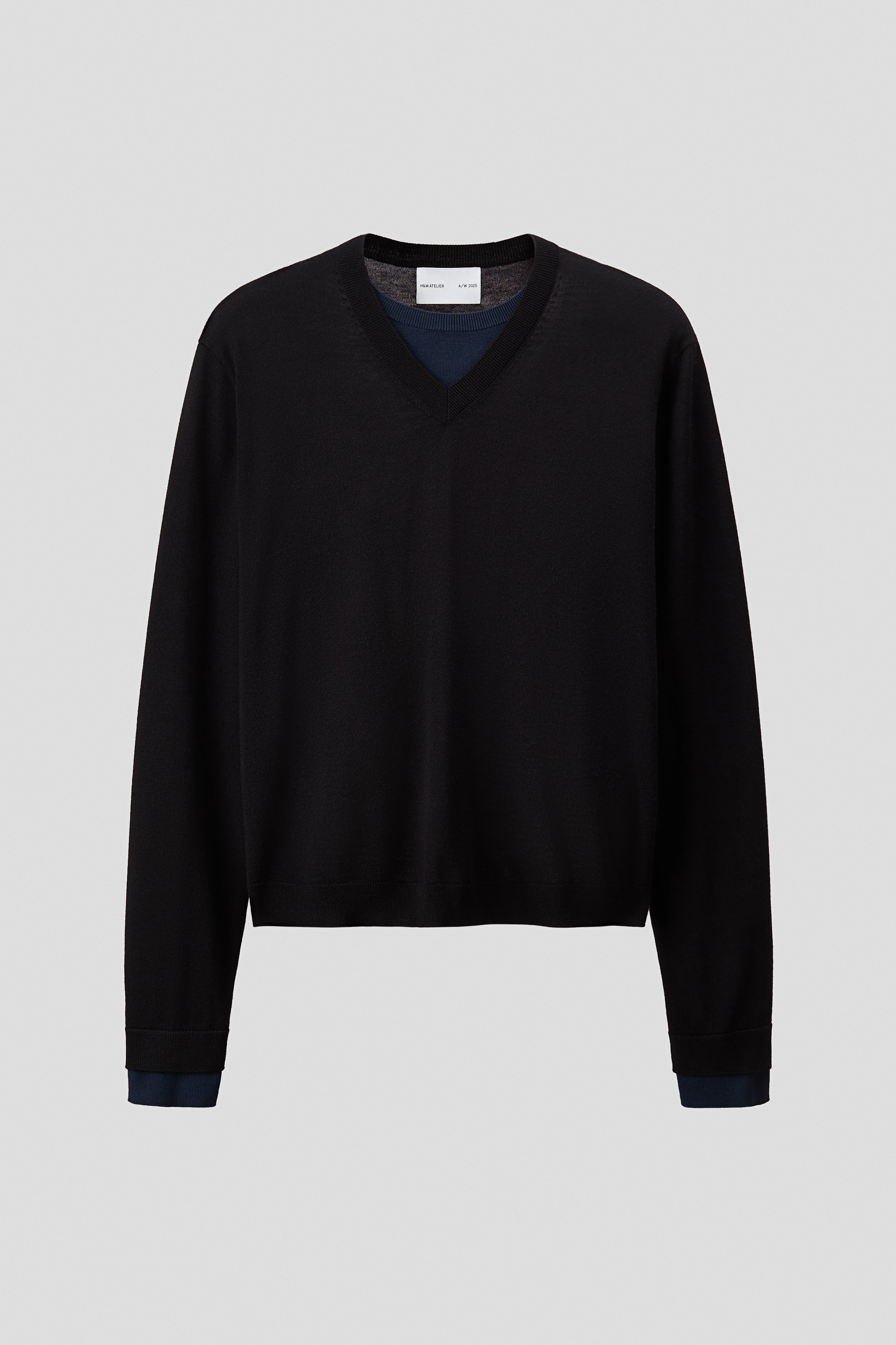 Regular Fit Fine-knit wool jumper - Black
