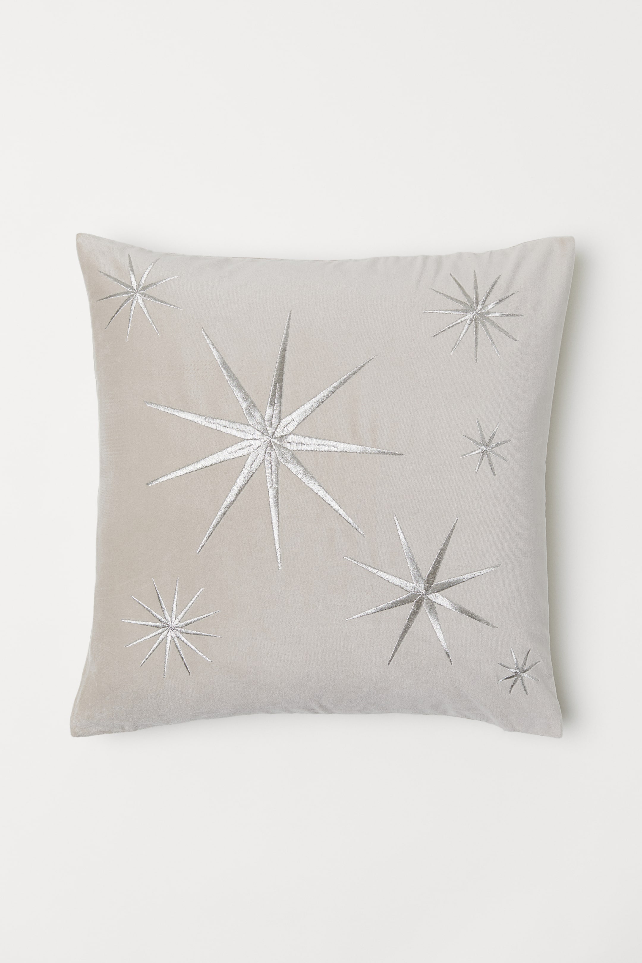 Agrandir l'image: Housse de coussin en velours - Beige clair/étoile argentée - HOME | H&M BE 1