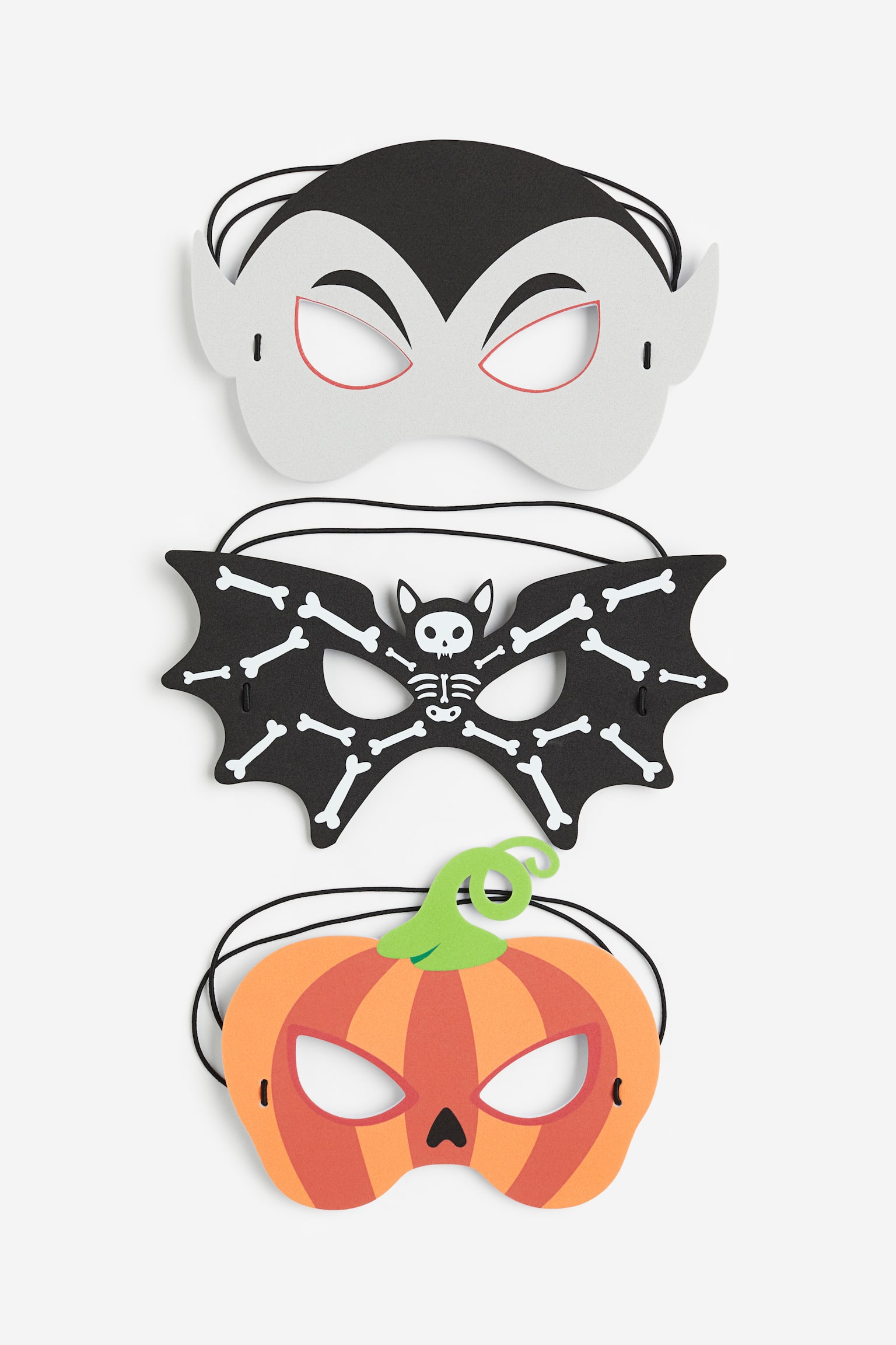 3-pack fancy dress masks - Black/Bat - 1