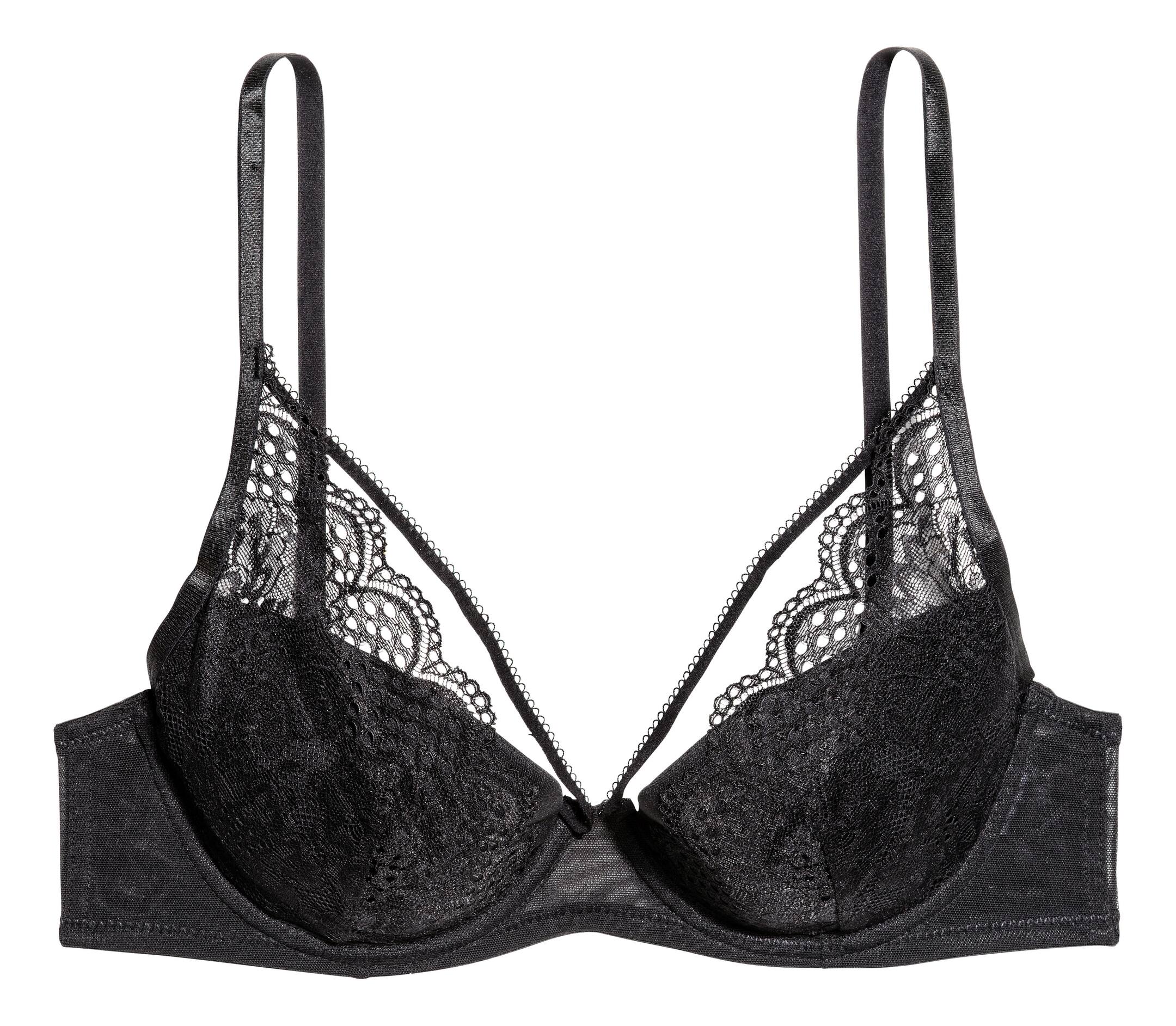 View larger image: Padded underwired lace bra - Black - Ladies | H&M GB 1