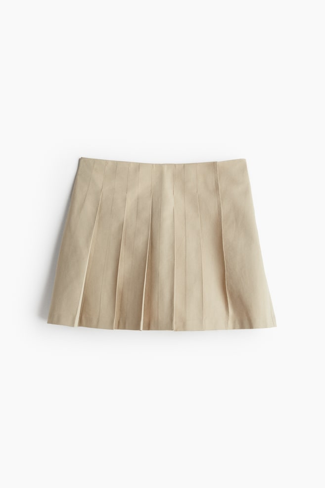 Pleated skort - Beige - 1