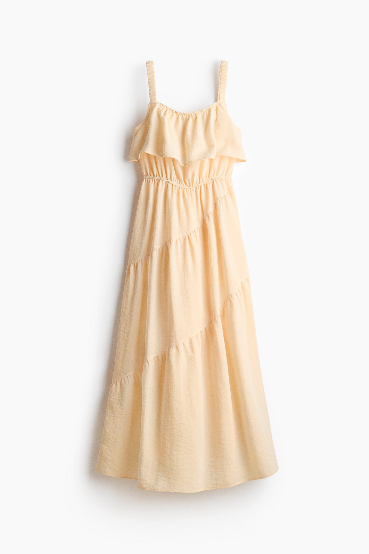 Robe volantée à étages - Jaune clair