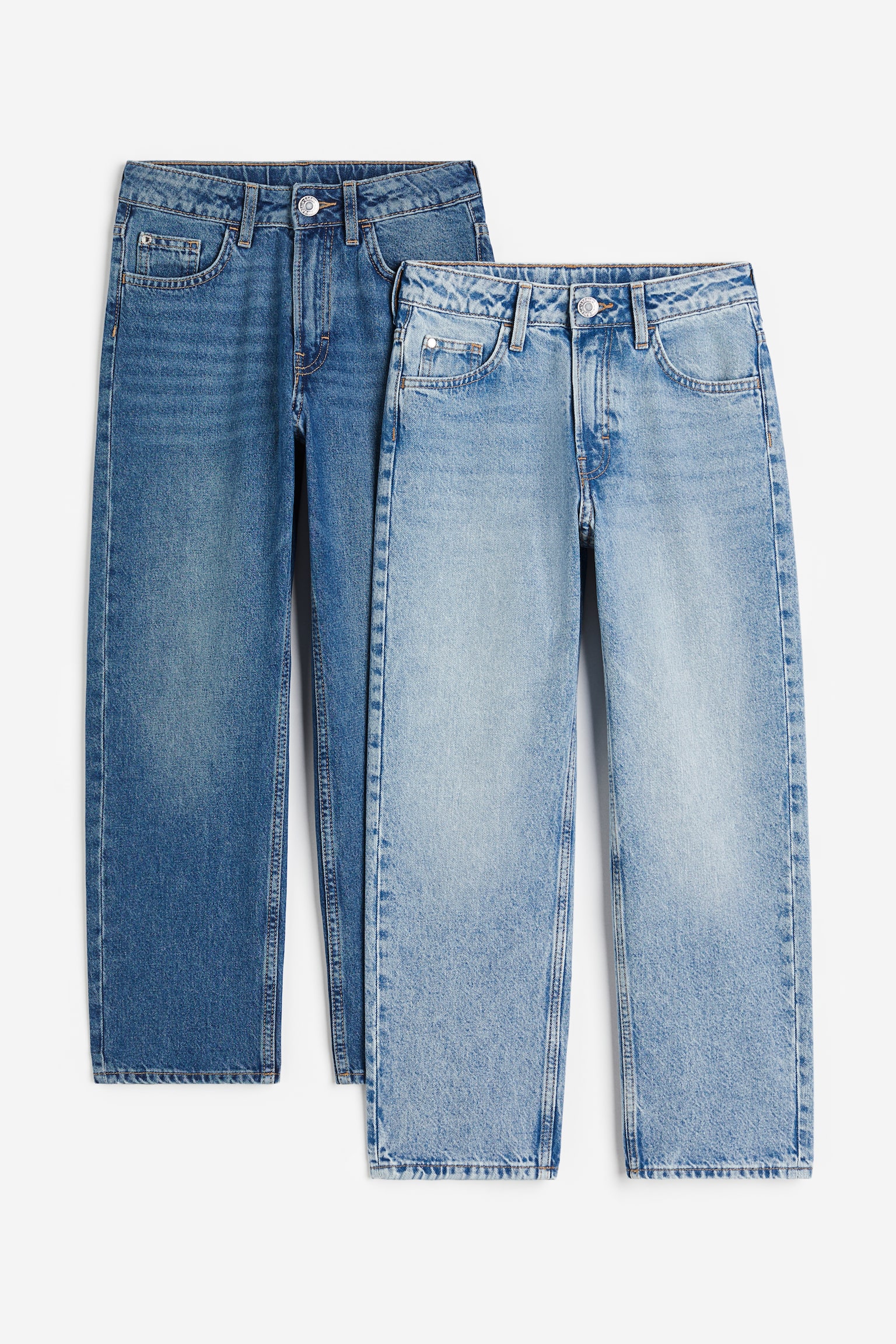 Детские джинсы H&M 2-pack Loose Fit, цвет: Джинсовый синий, вариант 1