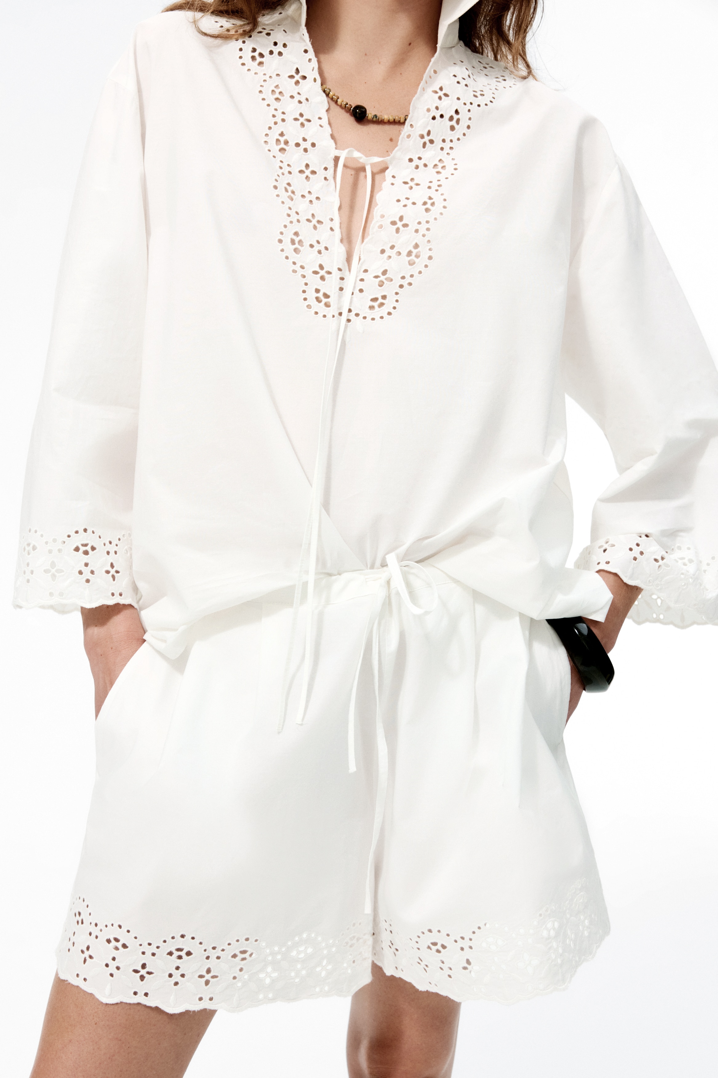 Eyelet-Embroidered Cotton Shorts from H&M - $29.99