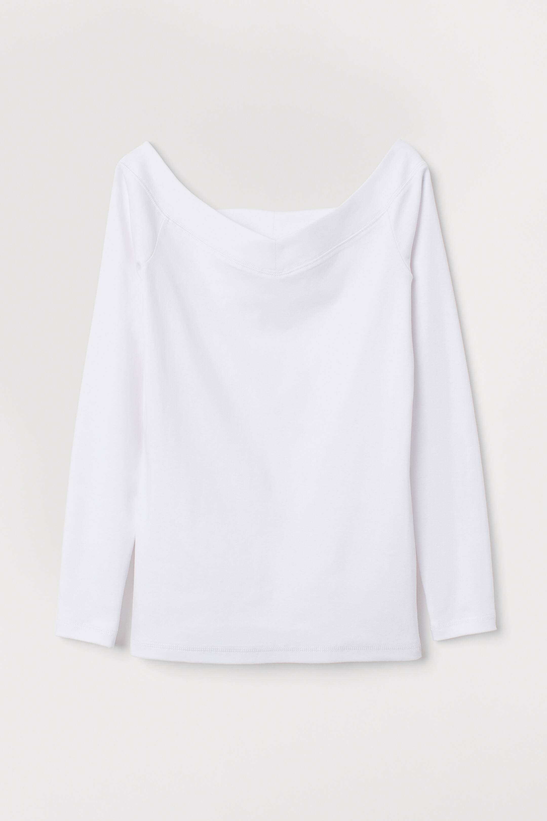 查看大圖: 露肩上衣 - 白色 - Ladies | H&M 1