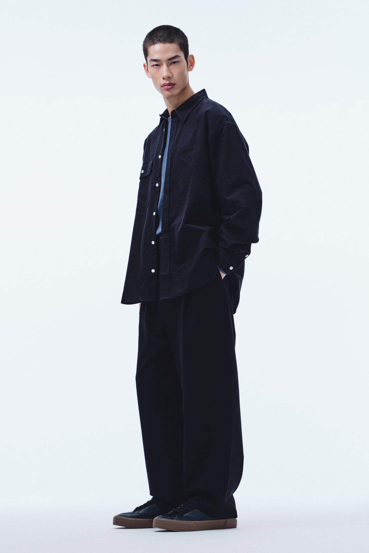 Loose Fit Tailored trousers - Black/Gray/Beige/Dark khaki green - 4