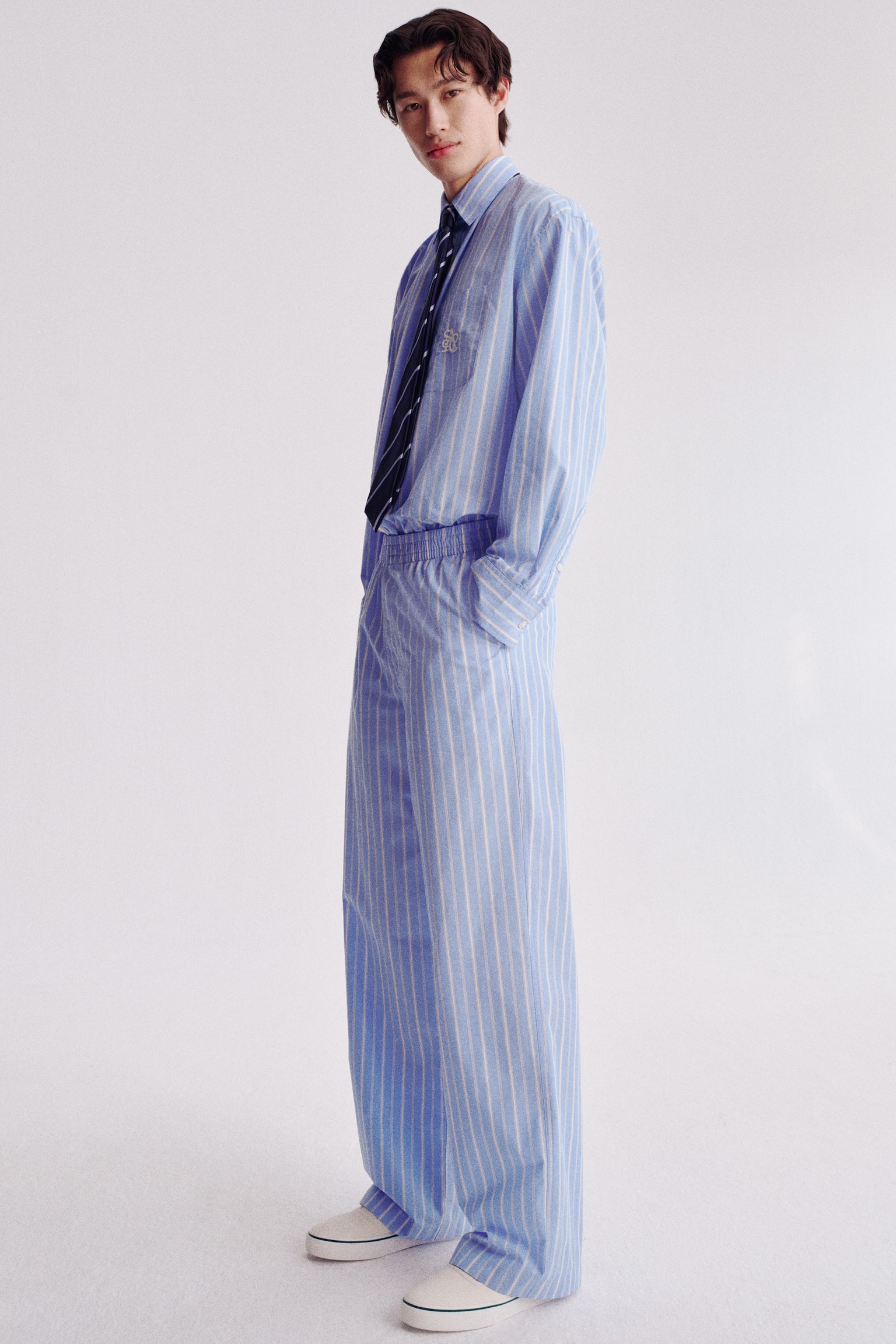 Hose Relaxed Fit - Hellblau/Gestreift - 3