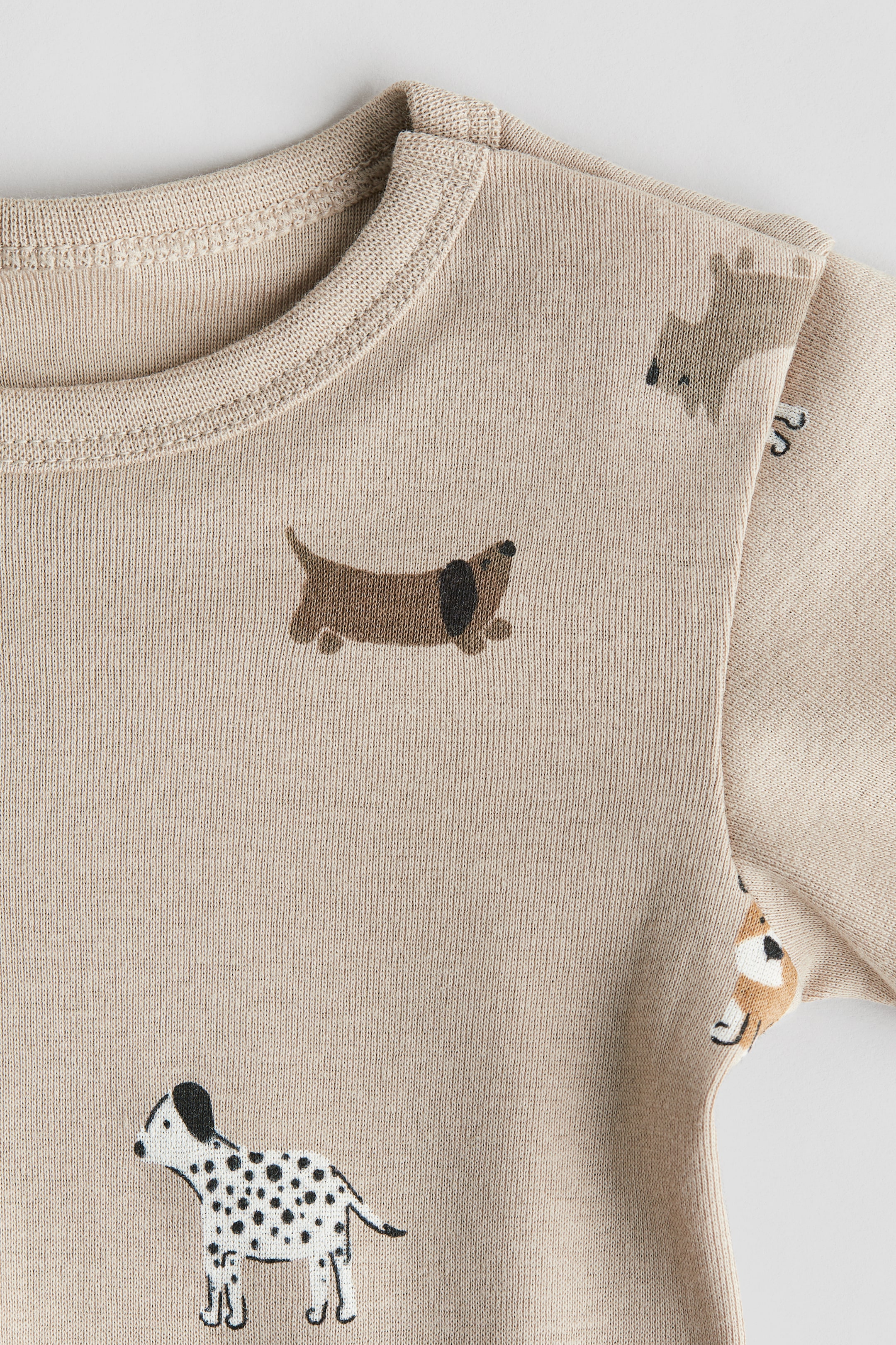 View larger image: Cotton bodysuit - Beige/Dogs - Kids | H&M SG 2