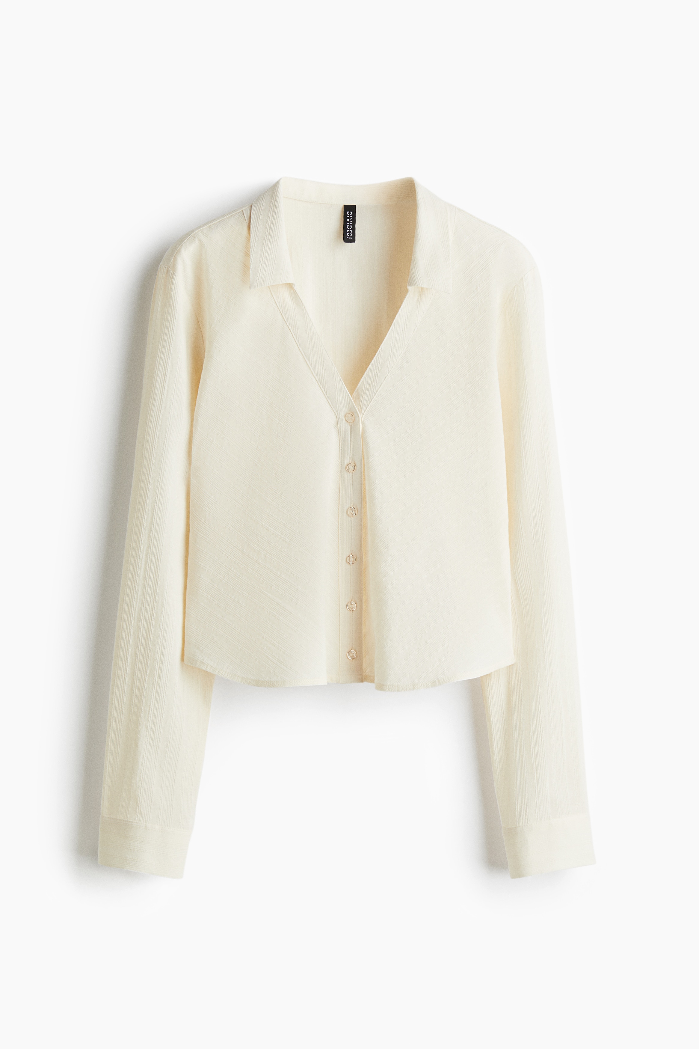 Cropped cotton shirt - Light beige