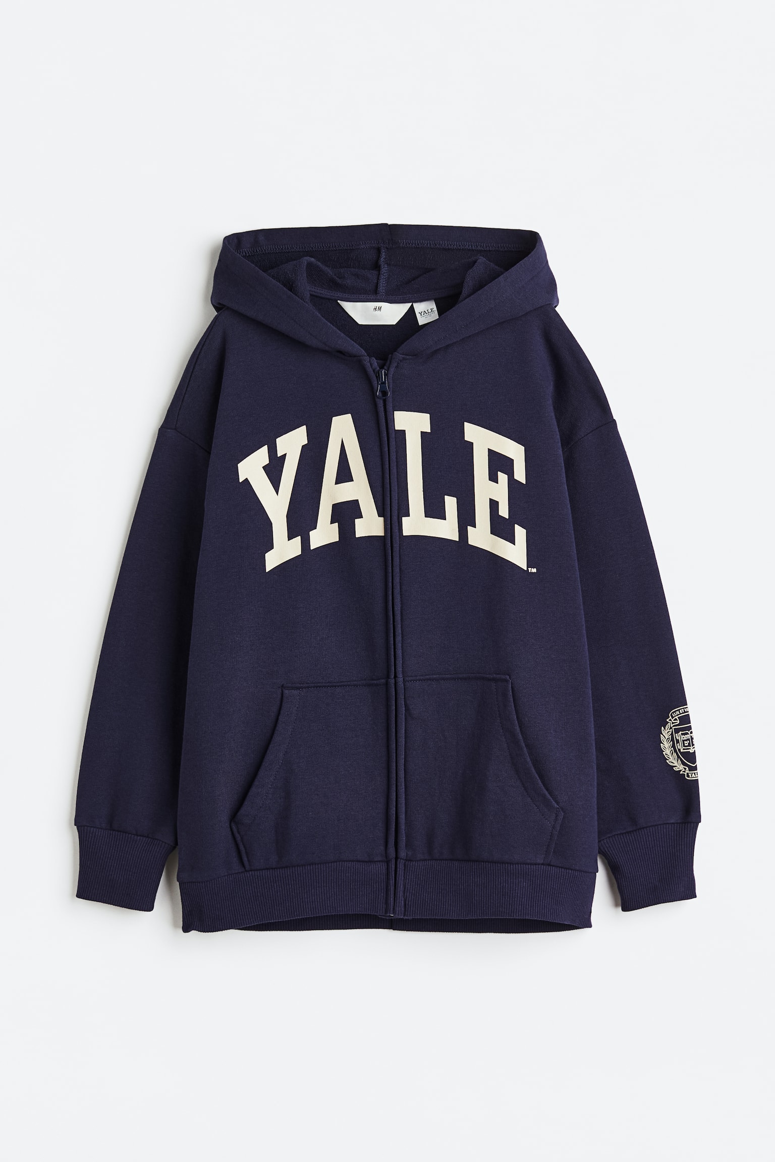 Oversized Print Zip Up Hoodie - Navy blue/Yale/Black/Stranger Things - 1