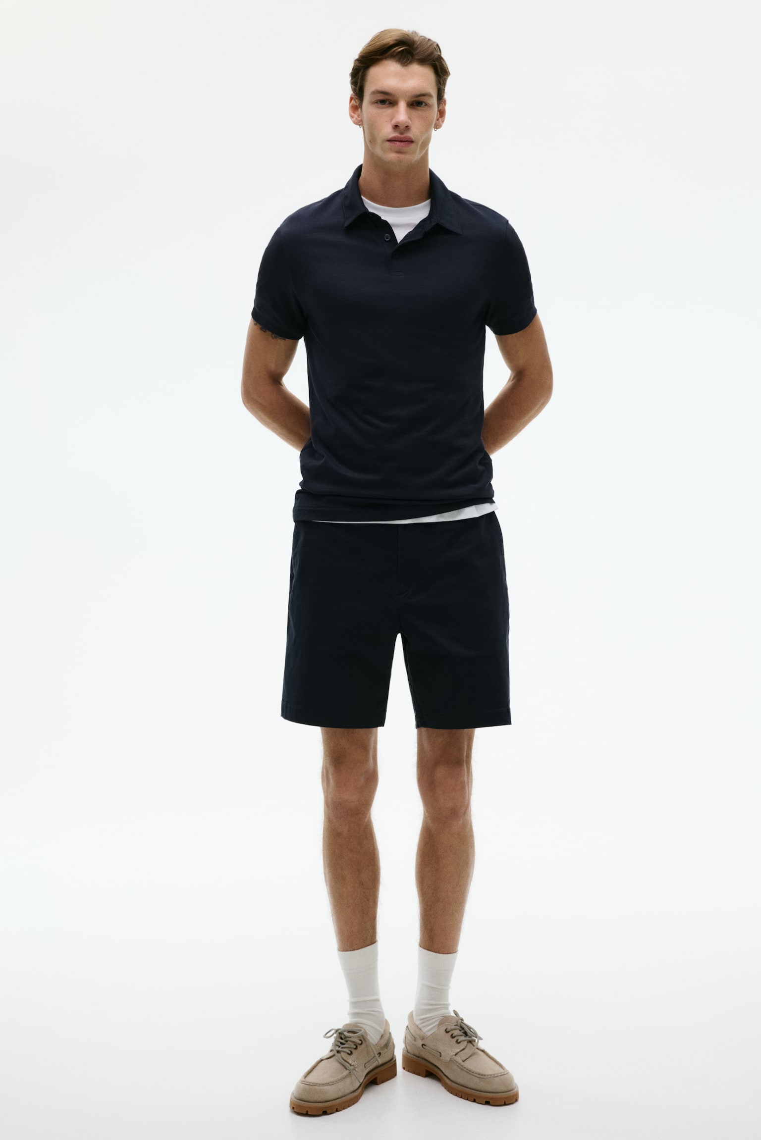 Quần short chino Regular Fit - Dark blue/Màu đen/Màu xanh kaki đậm/Màu be khói - 2