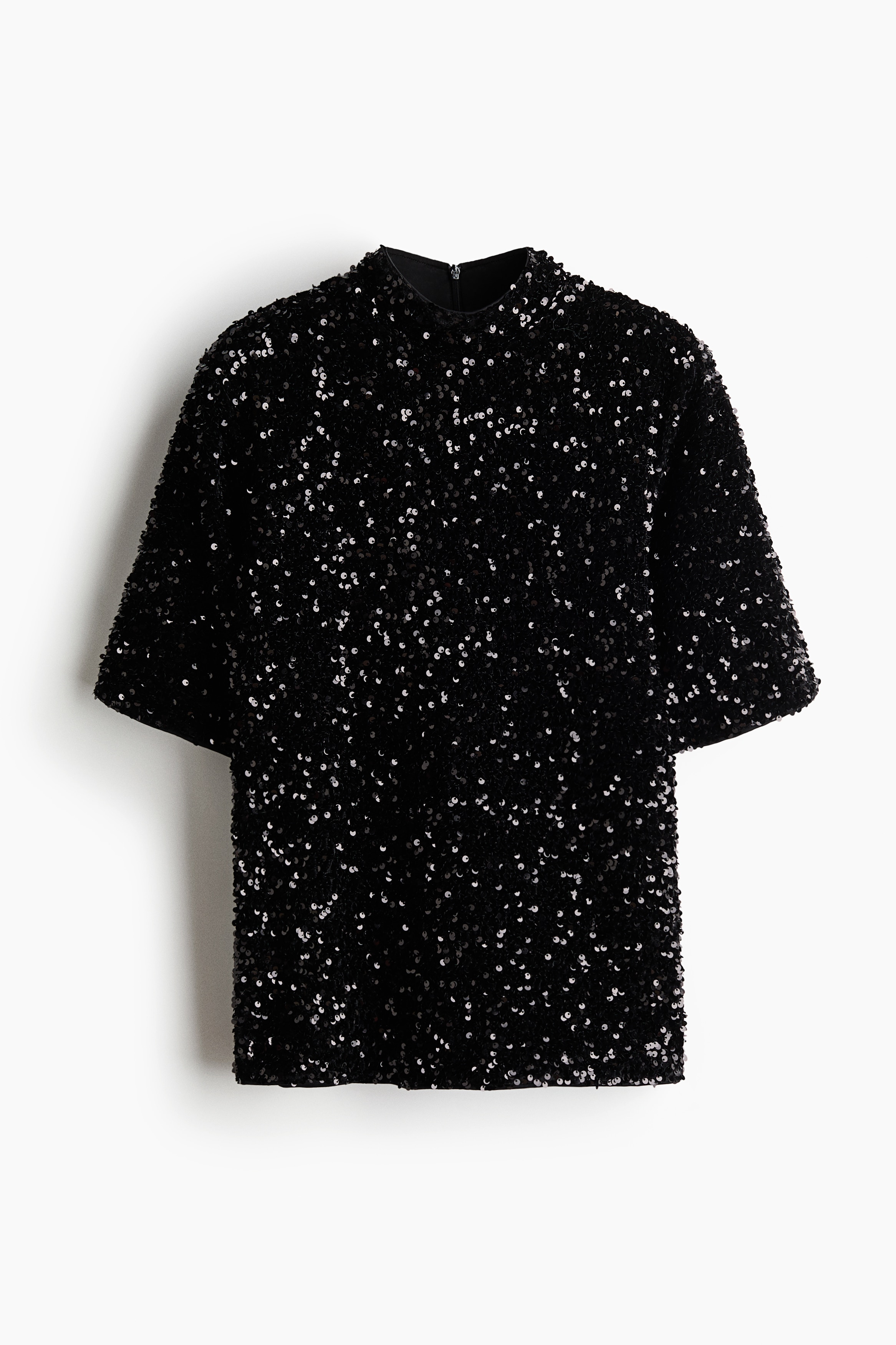 Sequined fluffy-knit top