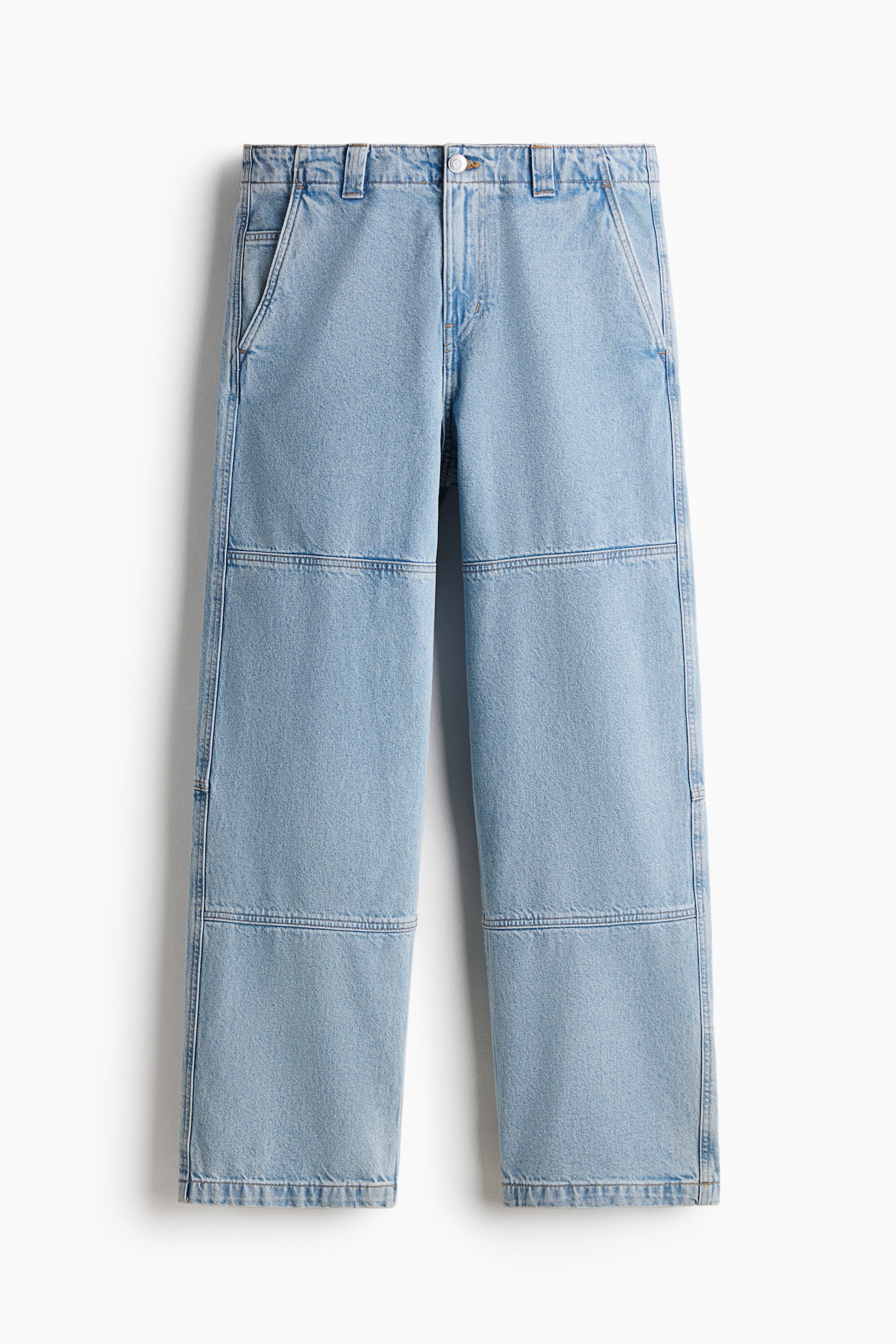 Loose Fit Worker Jeans - כחול ג'ינס/אפור - 2