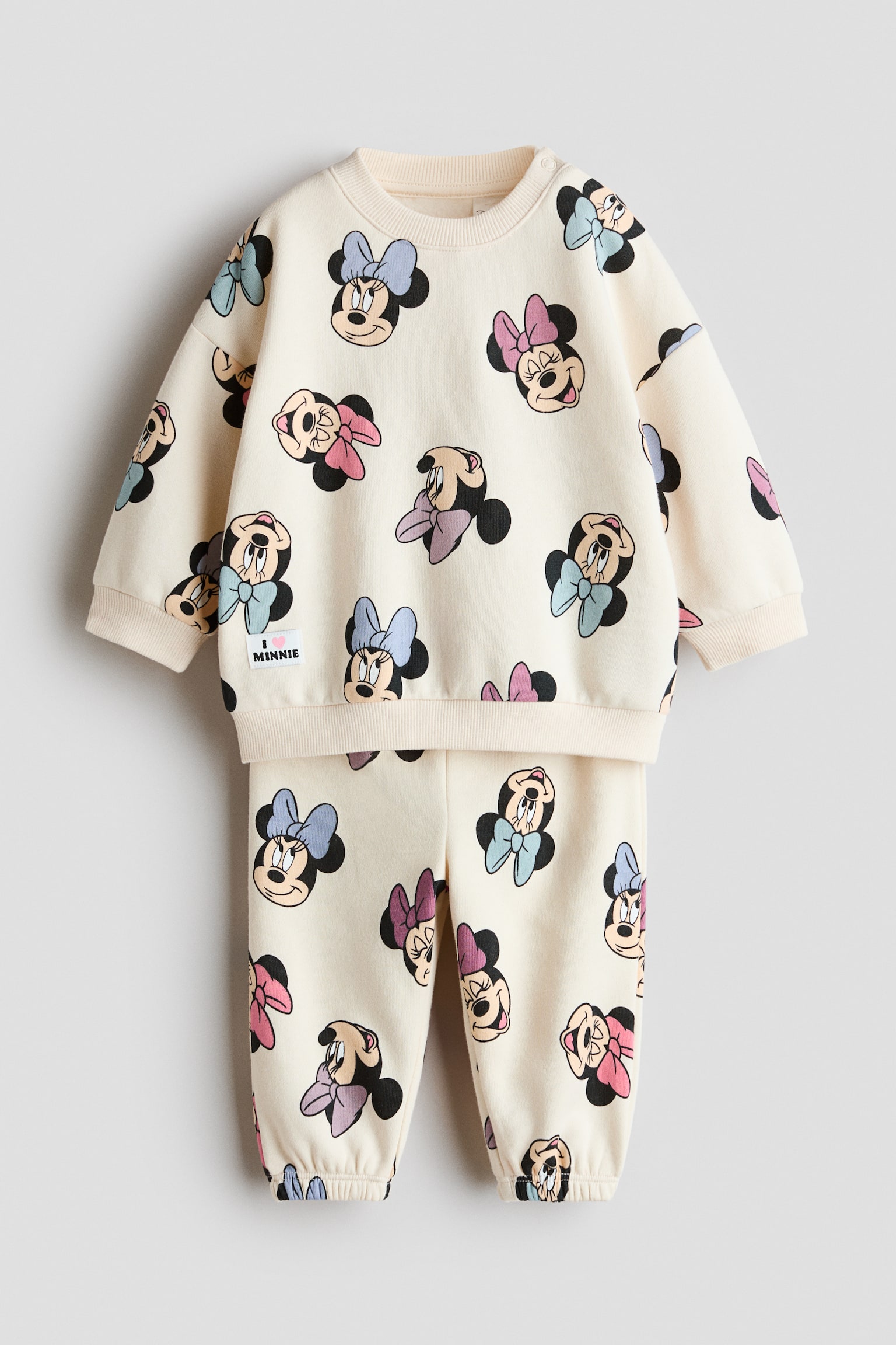 2-piece printed sweatshirt set - Cream/Minnie Mouse/Light pink/Hello Kitty