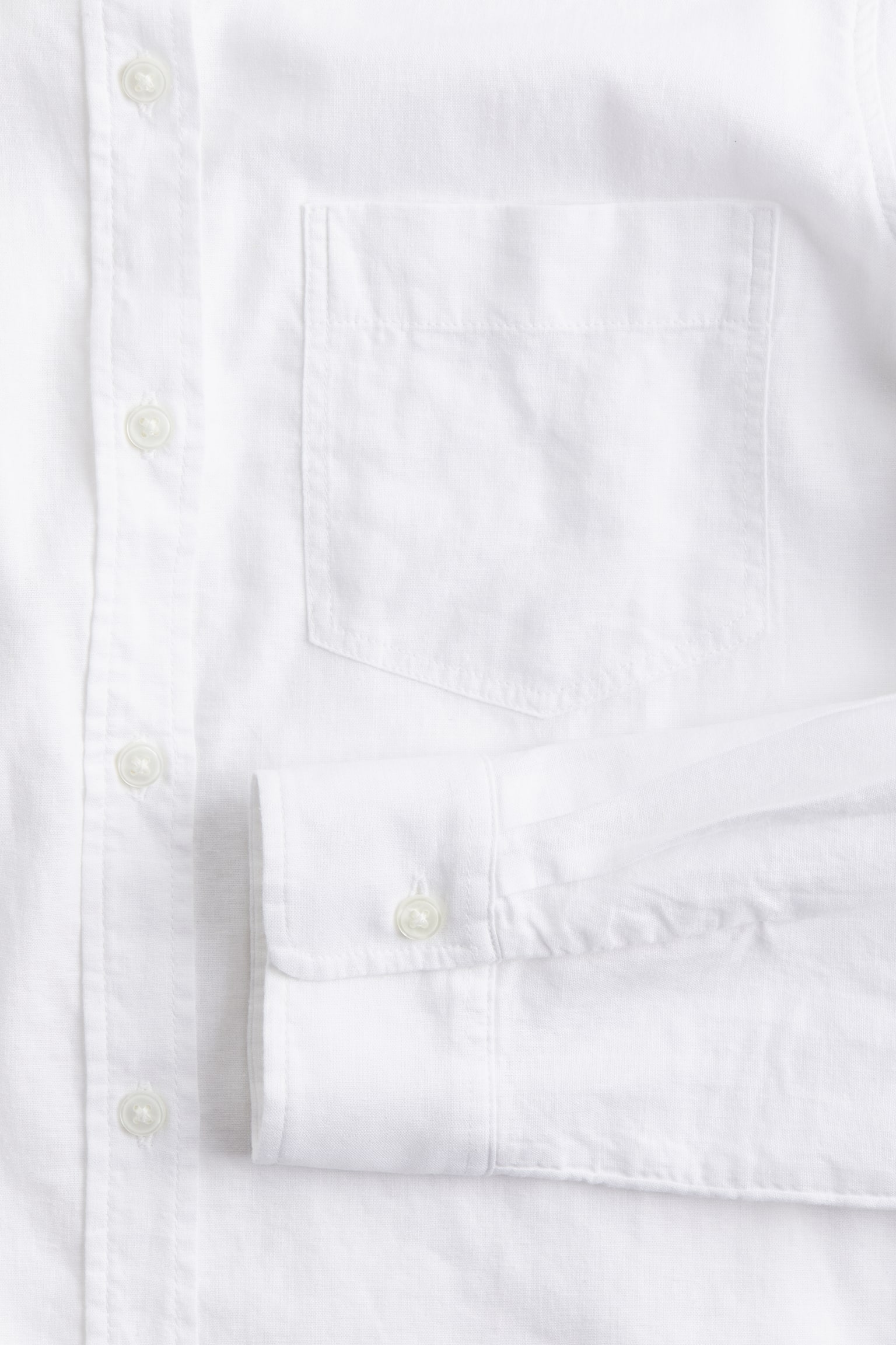 Linen-blend shirt - White - 3