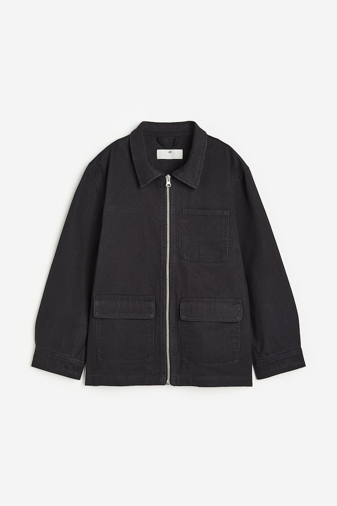 Twill jacket - Black/Brown - 1