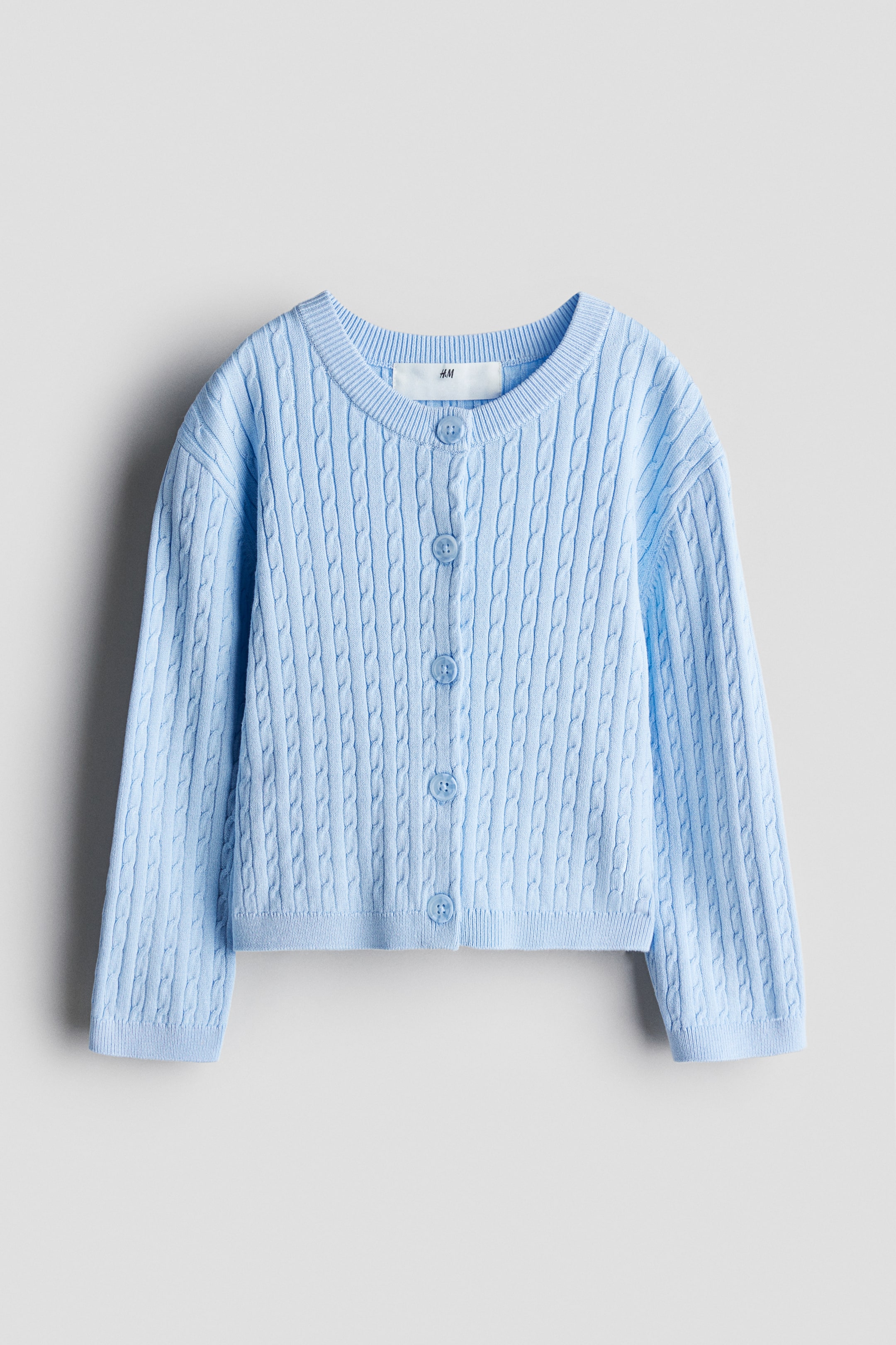 View larger image: Cable Knit Cardigan - Light blue - Kids | H&M AU 1