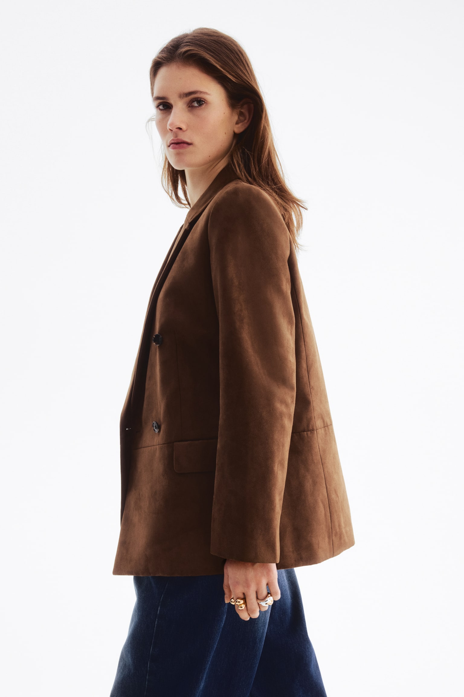 Double-breasted blazer - Brown - 5