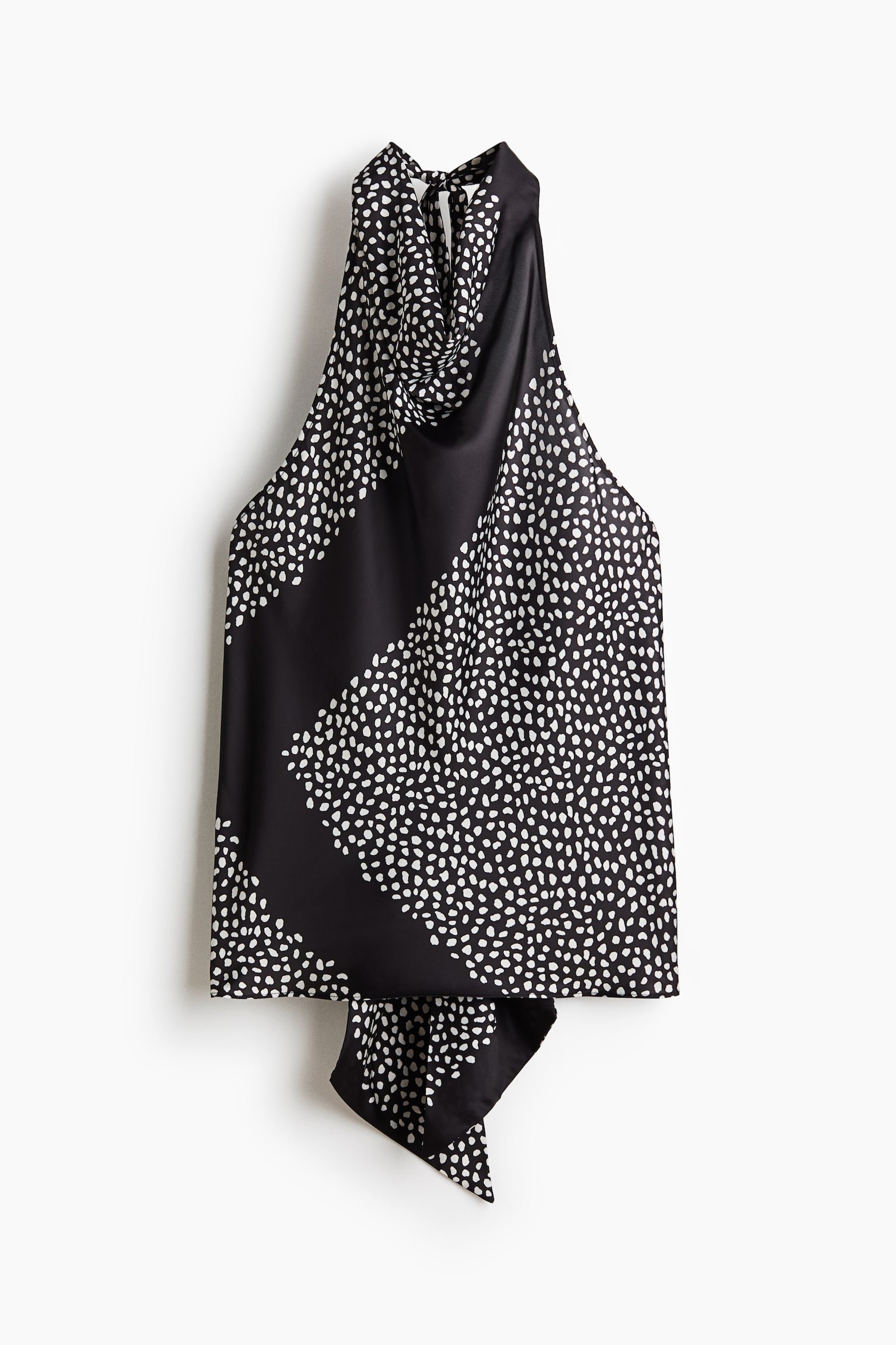 Halterneck top - Black/Spotted - 2