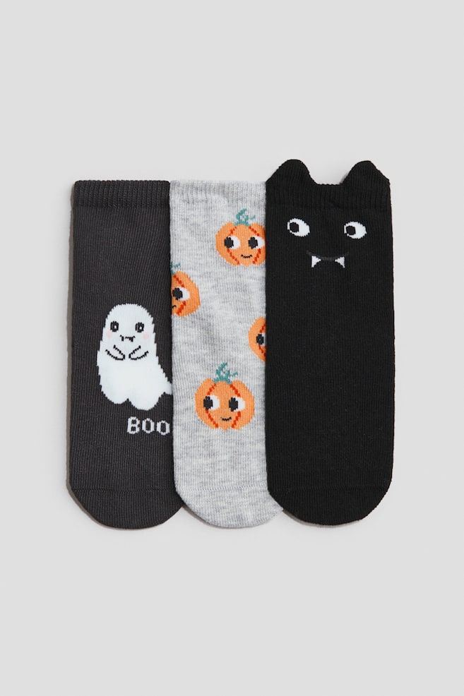 Pack de 3 pares de meias - Preto/Halloween - 1