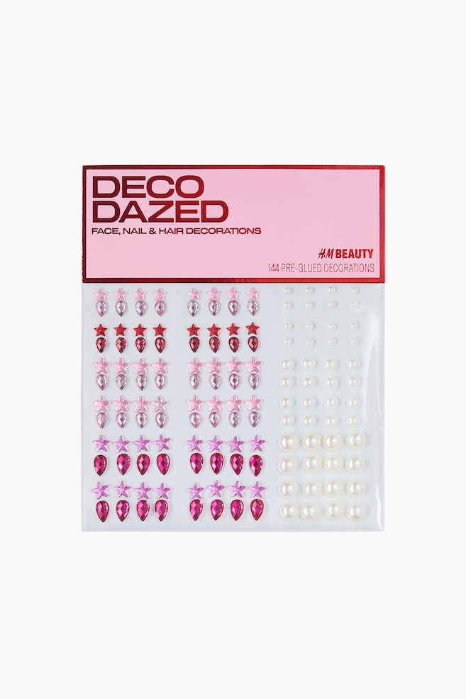 Décorations de visage - Rouge/blanc/rose - 1