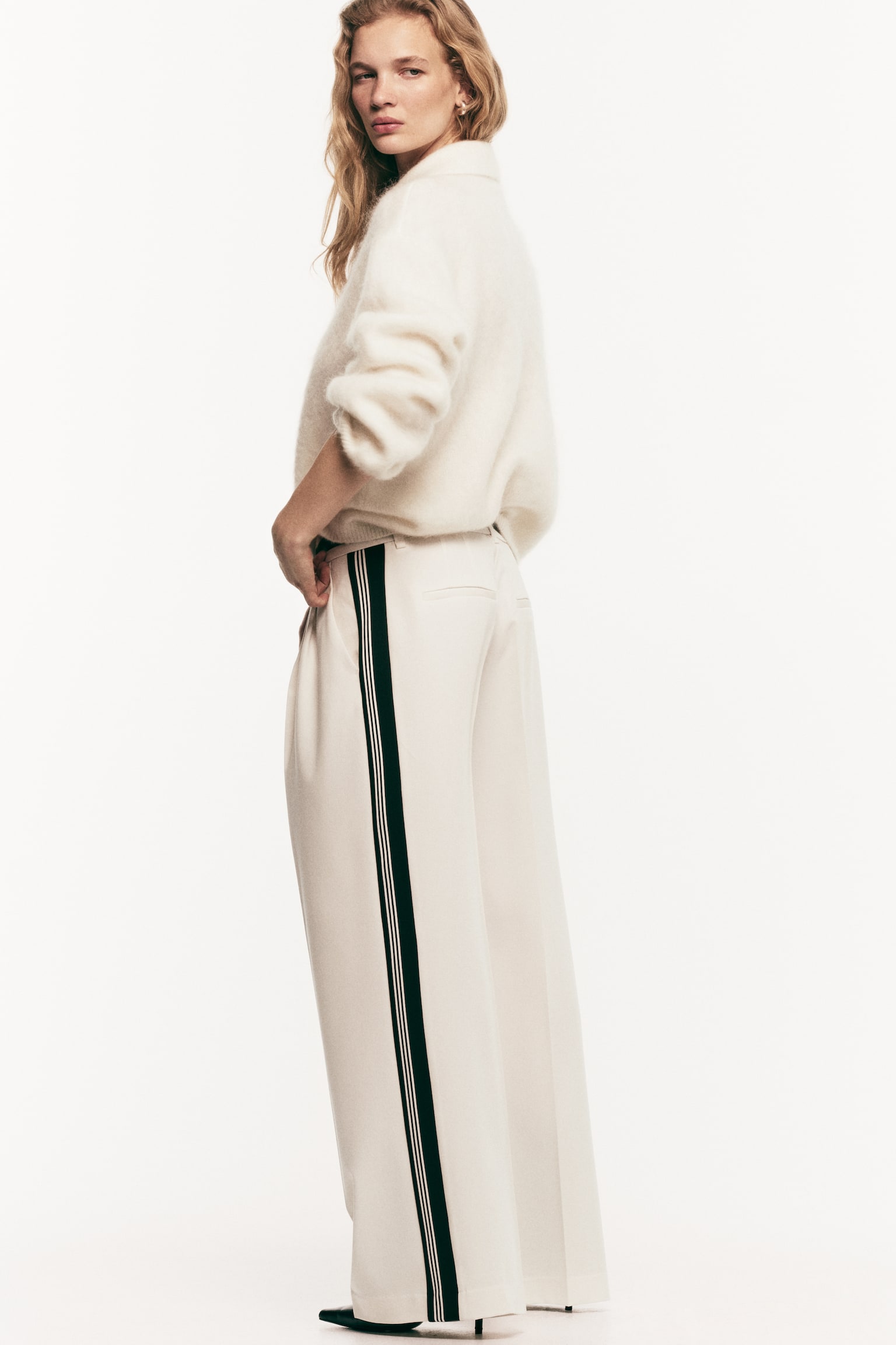 Mohair-blend zip-top jumper - Cream/Bright blue/Red striped - 4