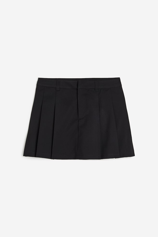 Pleated A-line skirt - Black/Beige/Checked/Light grey marl/Dark beige - 2