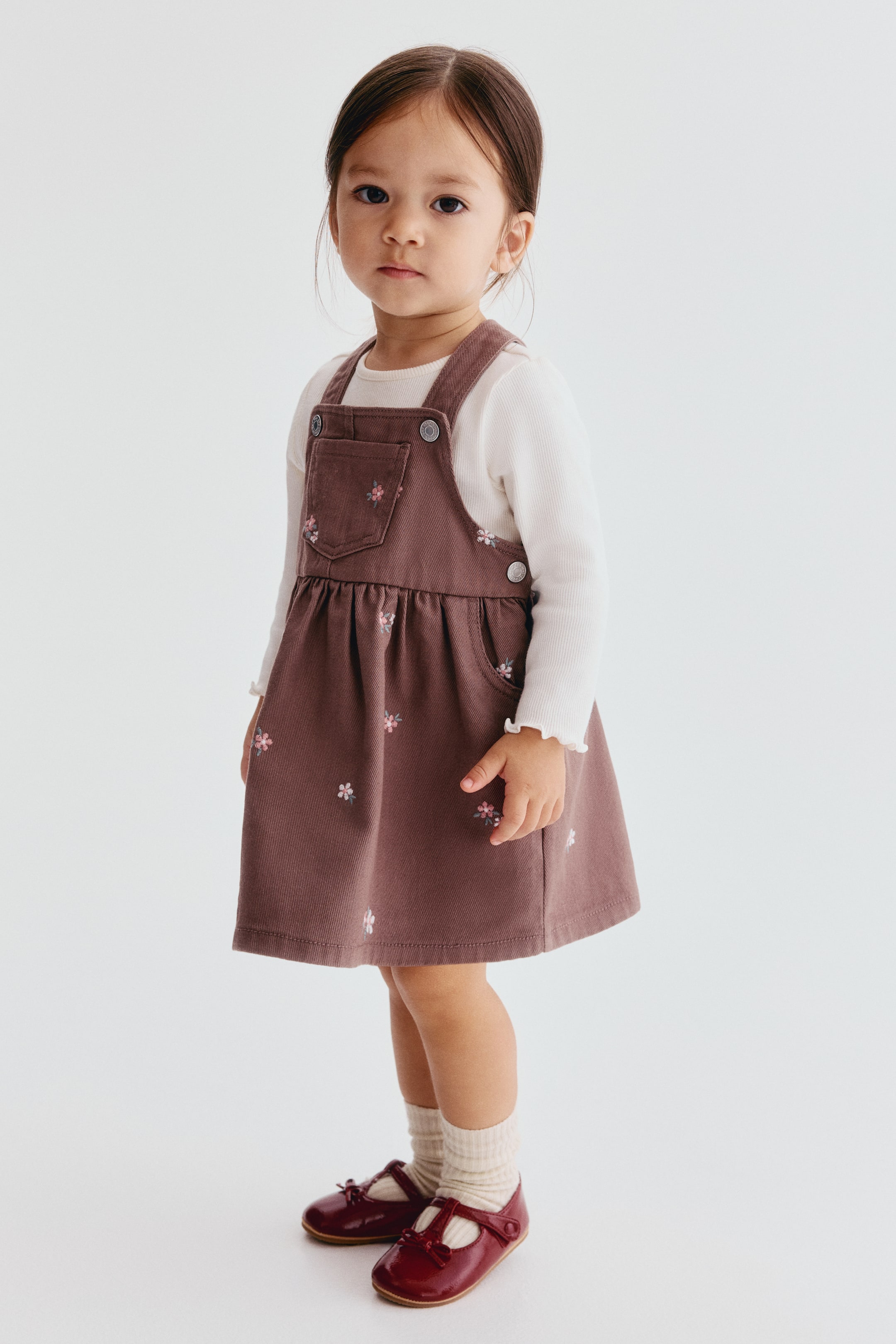 2-Piece Overall Dress and Top Set