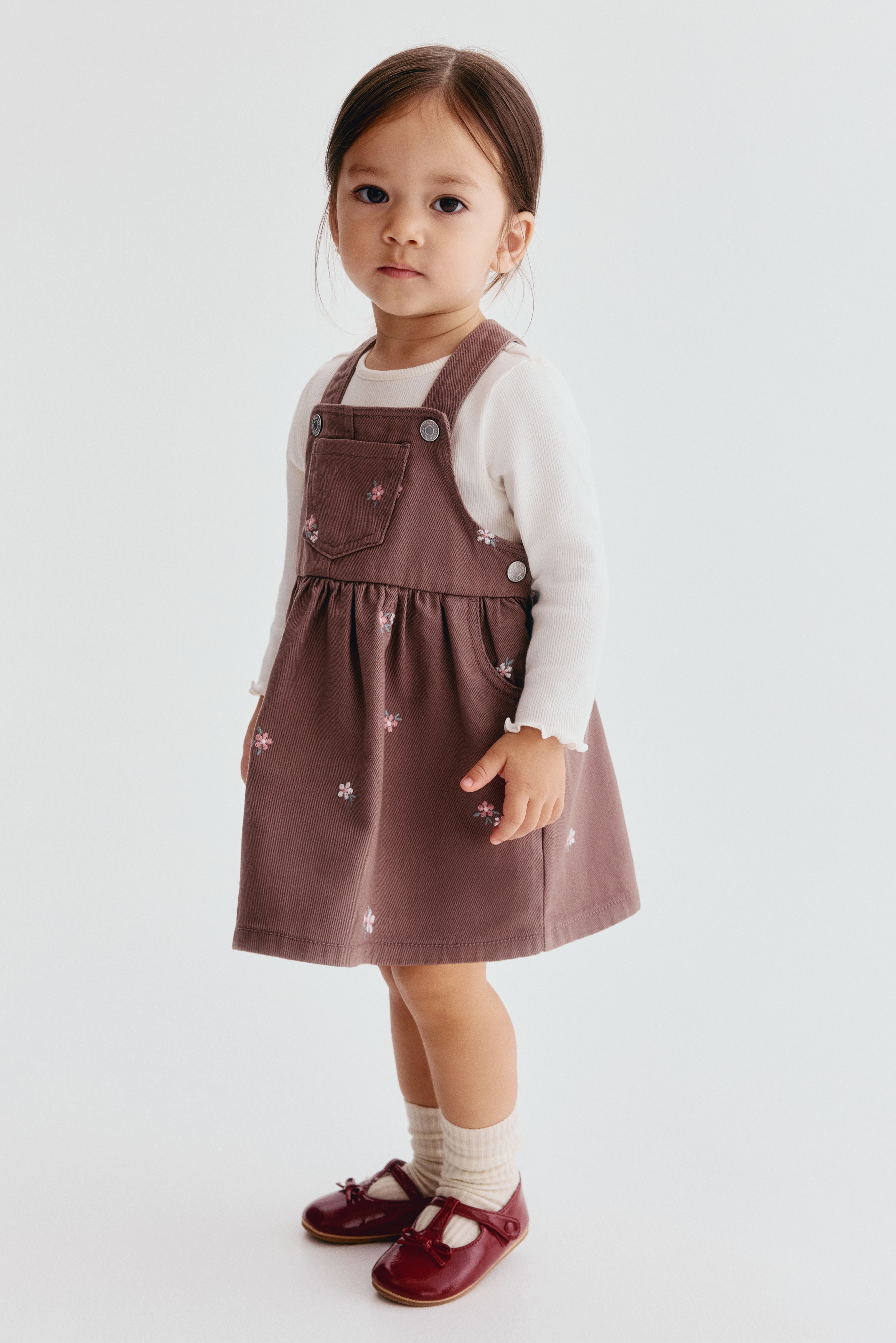 2-Piece Overall Dress and Top Set