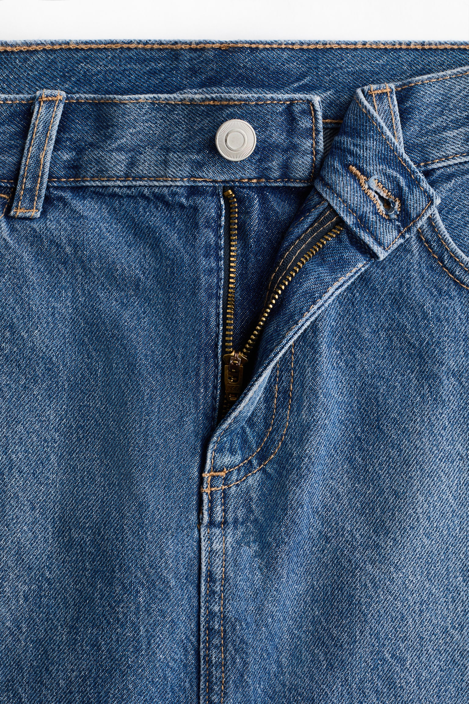 Женская юбка H&M Short Denim Skirt, цвет: Джинсовый синий — фото 7