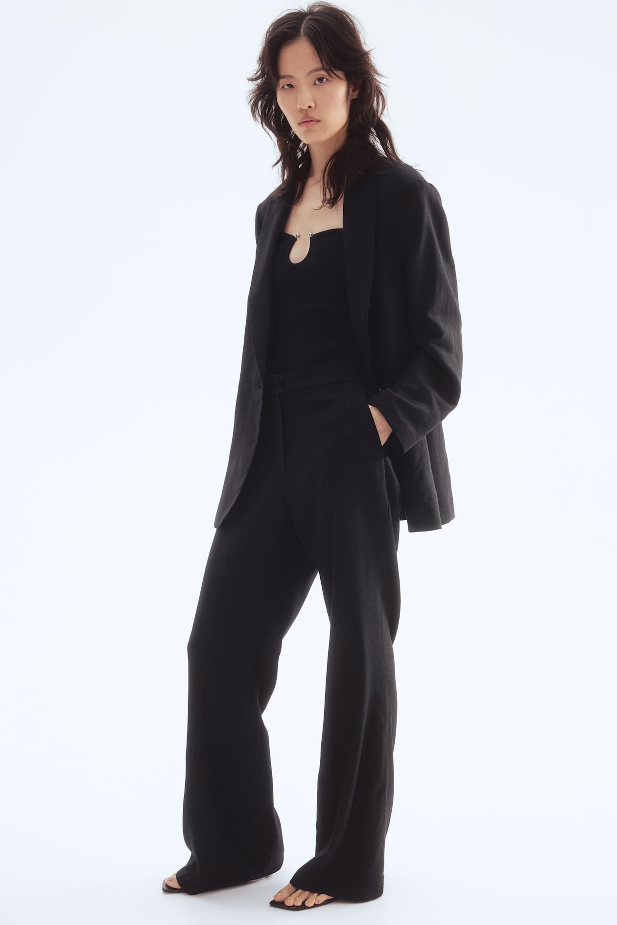 Bootcut Linen-Blend Pants - image 3