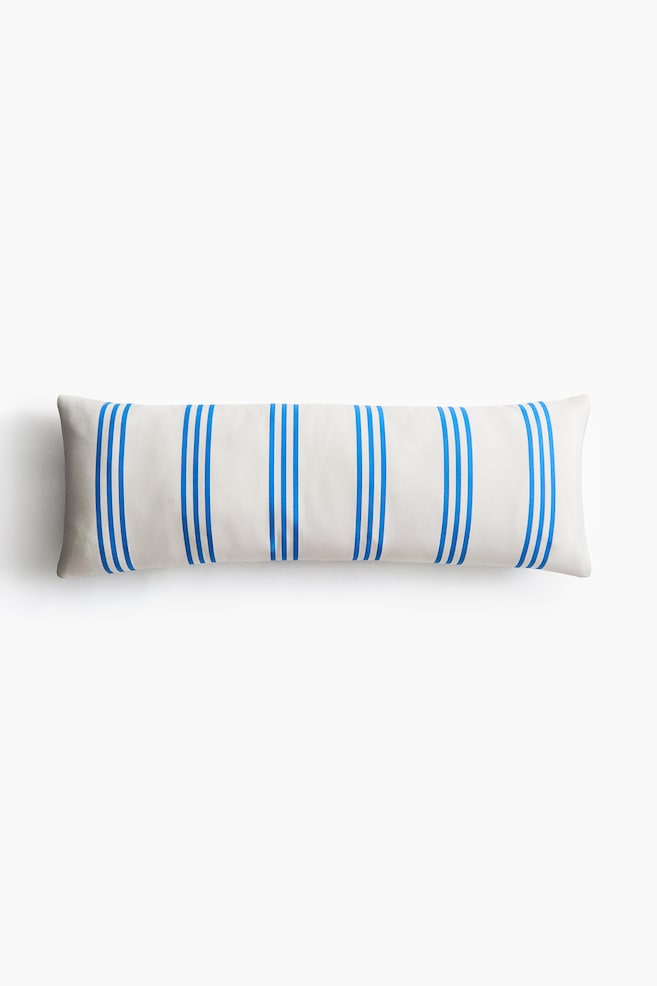 Outdoor canvas cushion - Light beige/Blue striped/White/Yellow striped - 1