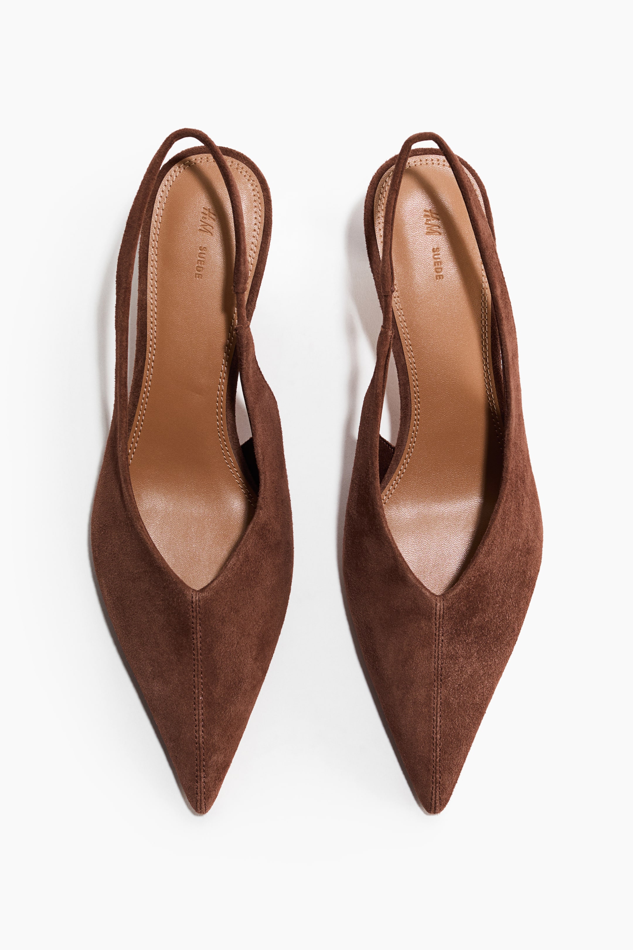 Kitten-Heeled Leather Slingbacks