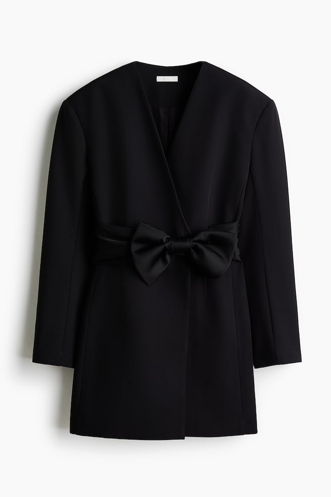 Bow-detail dress - Black - 1