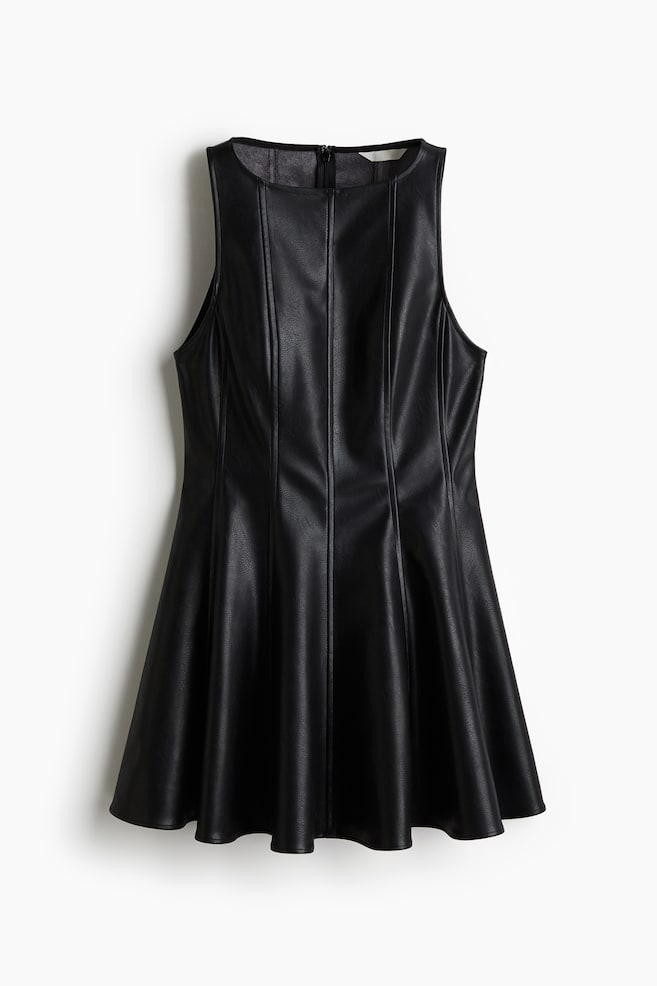 Robe en tissu enduit - Noir - 1