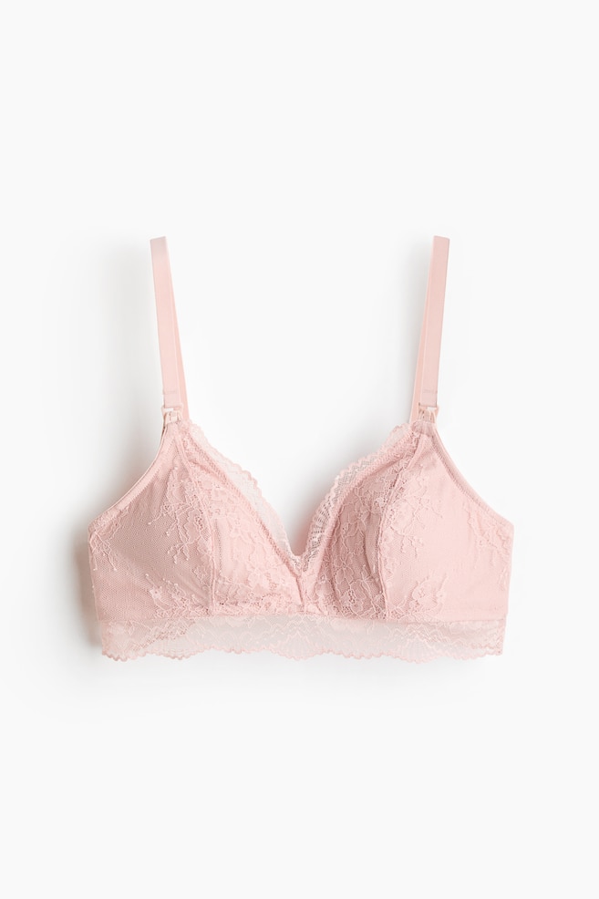 MAMA Padded lace nursing bra - Light pink - 1