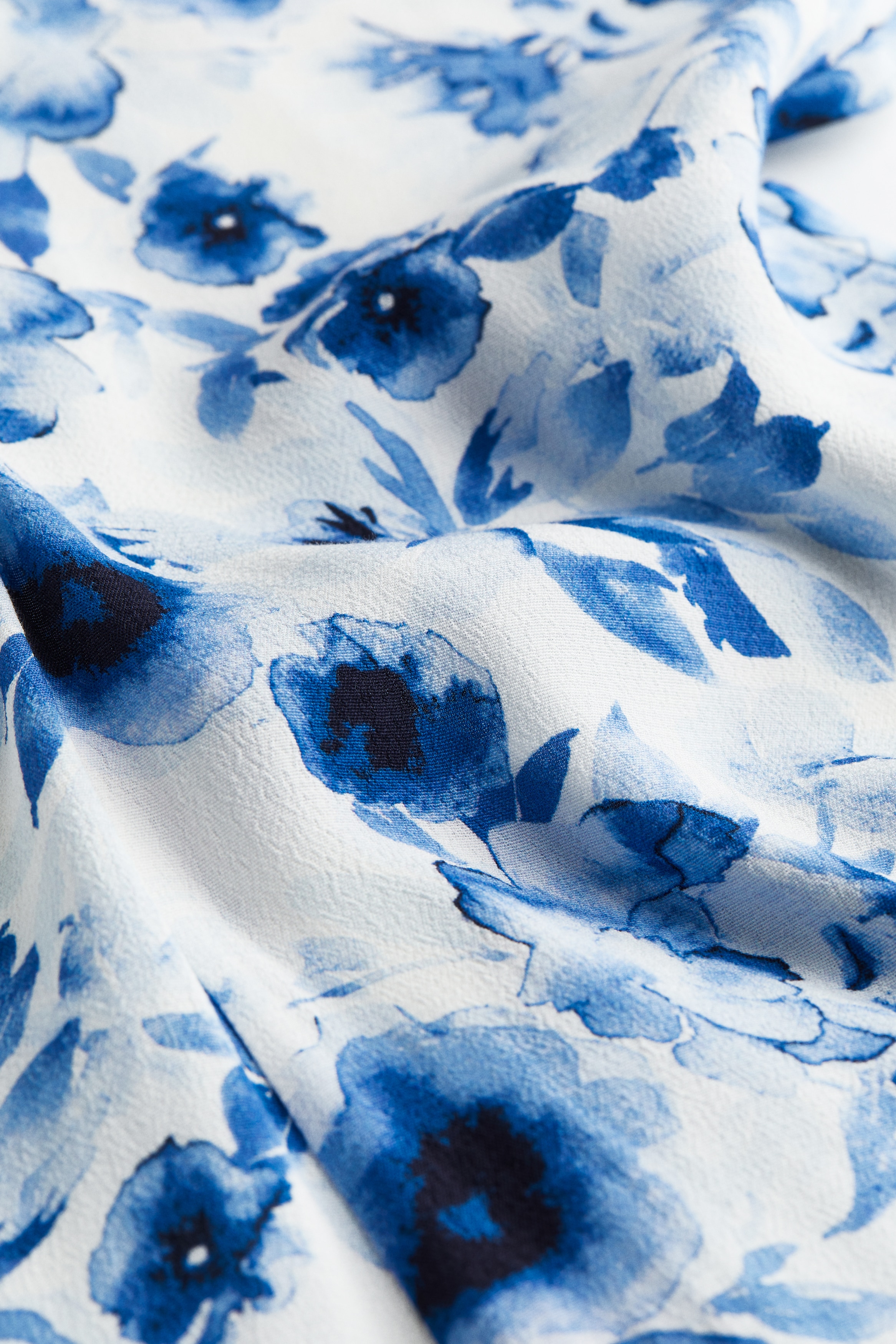 Women's White/Blue floral Crpe dress | H&M SG