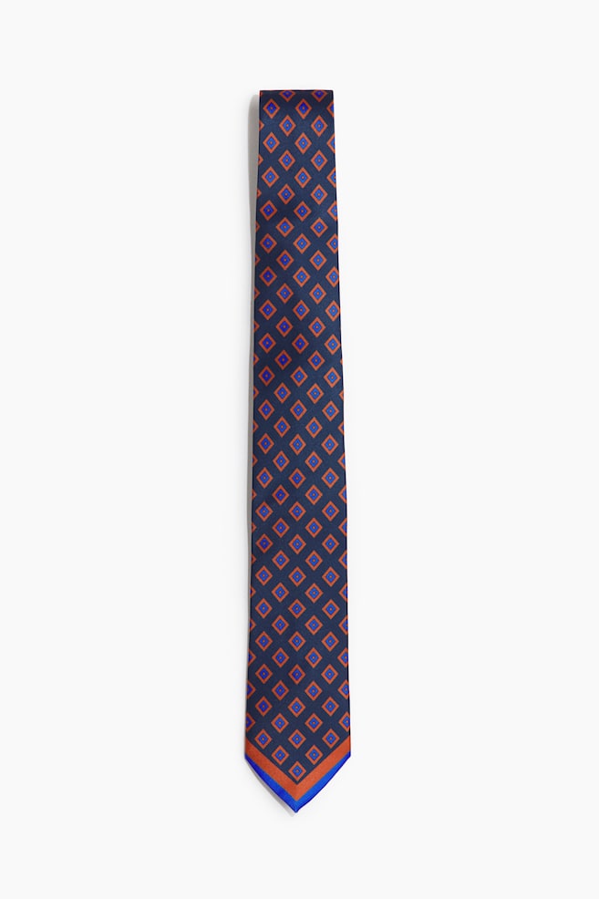 Satin Tie - Navy blue/patterned/Light beige/floral/Black/White/brown striped - 1
