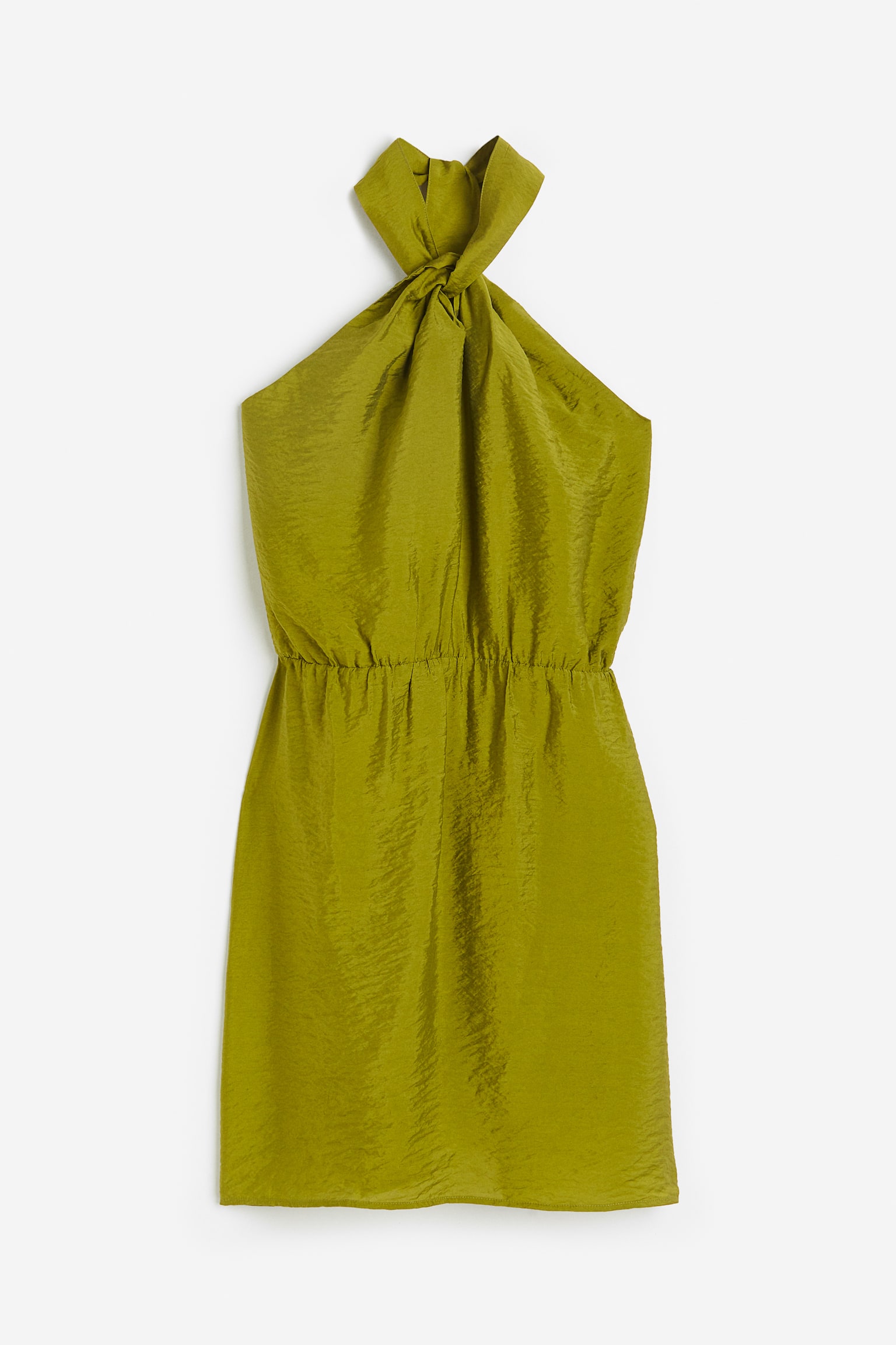 Halterneck Dress - Olive green - 1